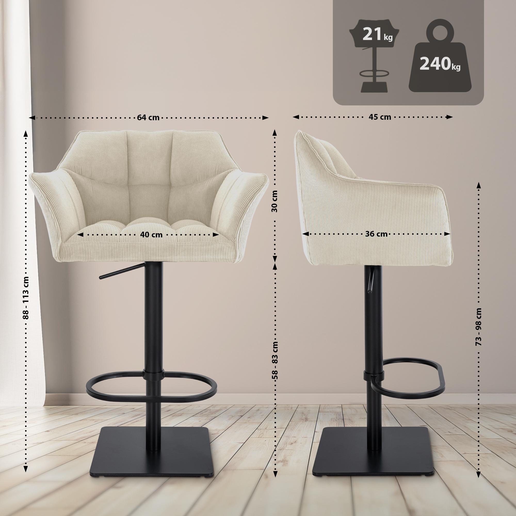 Tabouret de bar Damaso Cord