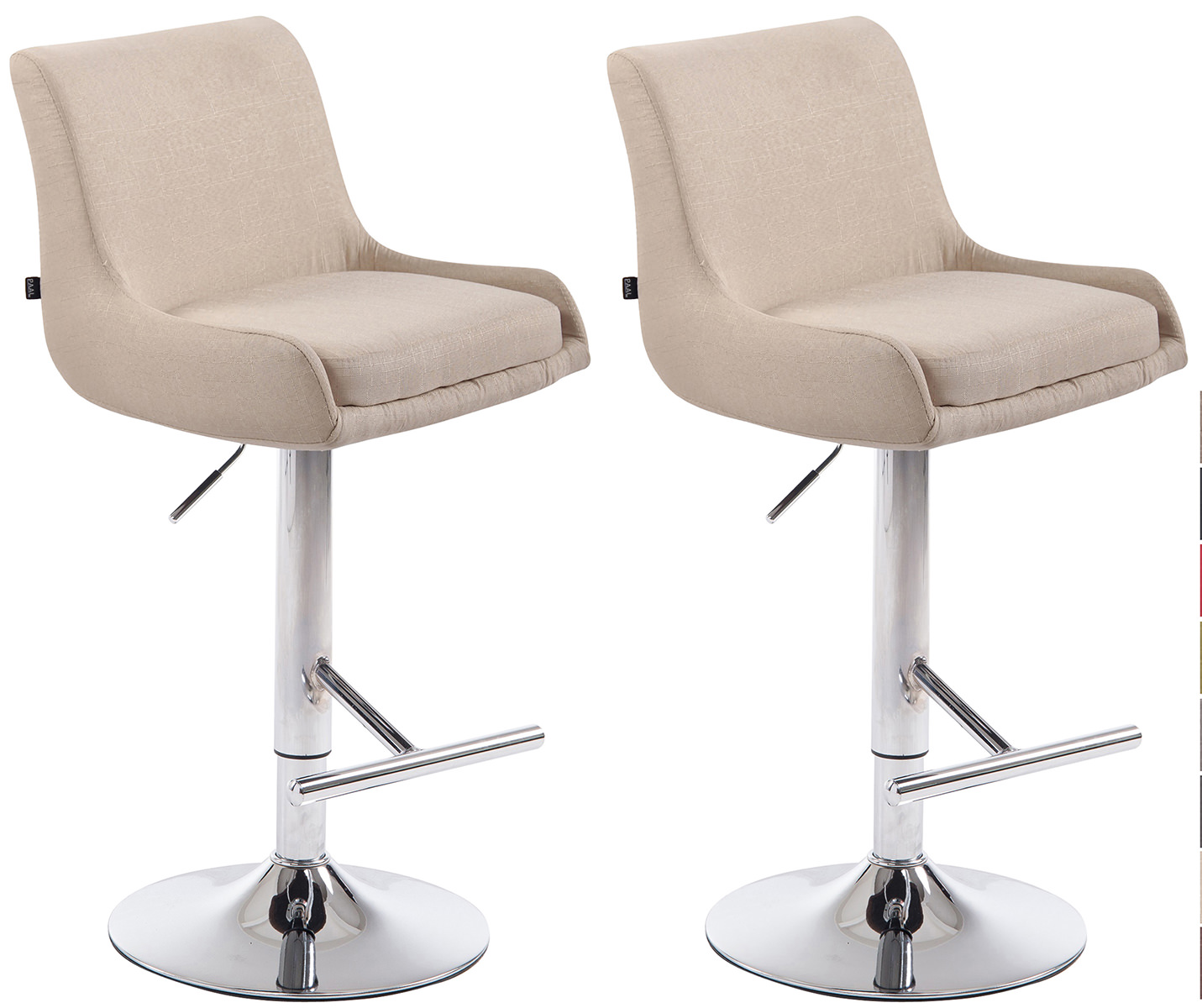 Lot de 2 Tabourets de bar Club en Tissu
