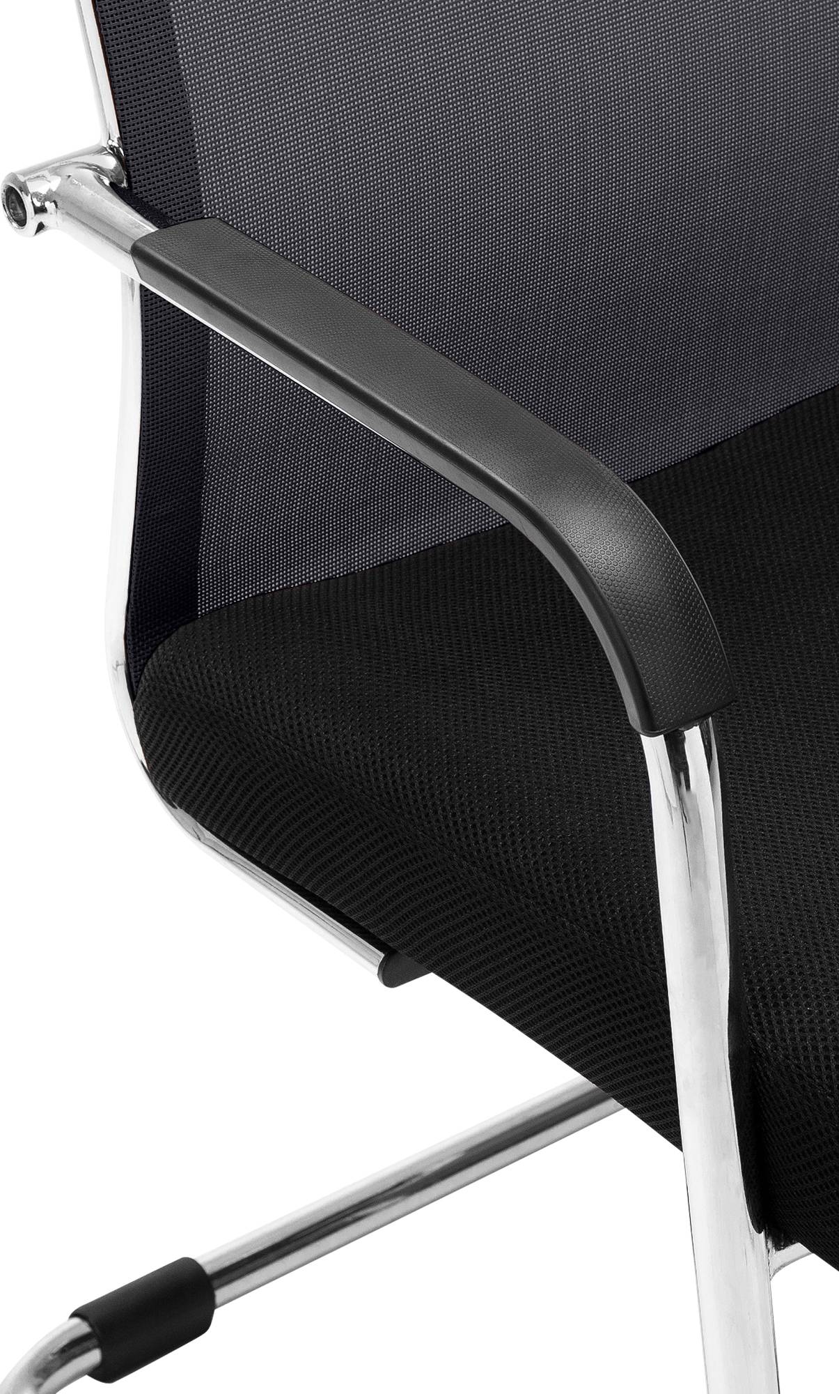 Chaise cantilever Brenda avec revétement en maille et Pied luge en métal