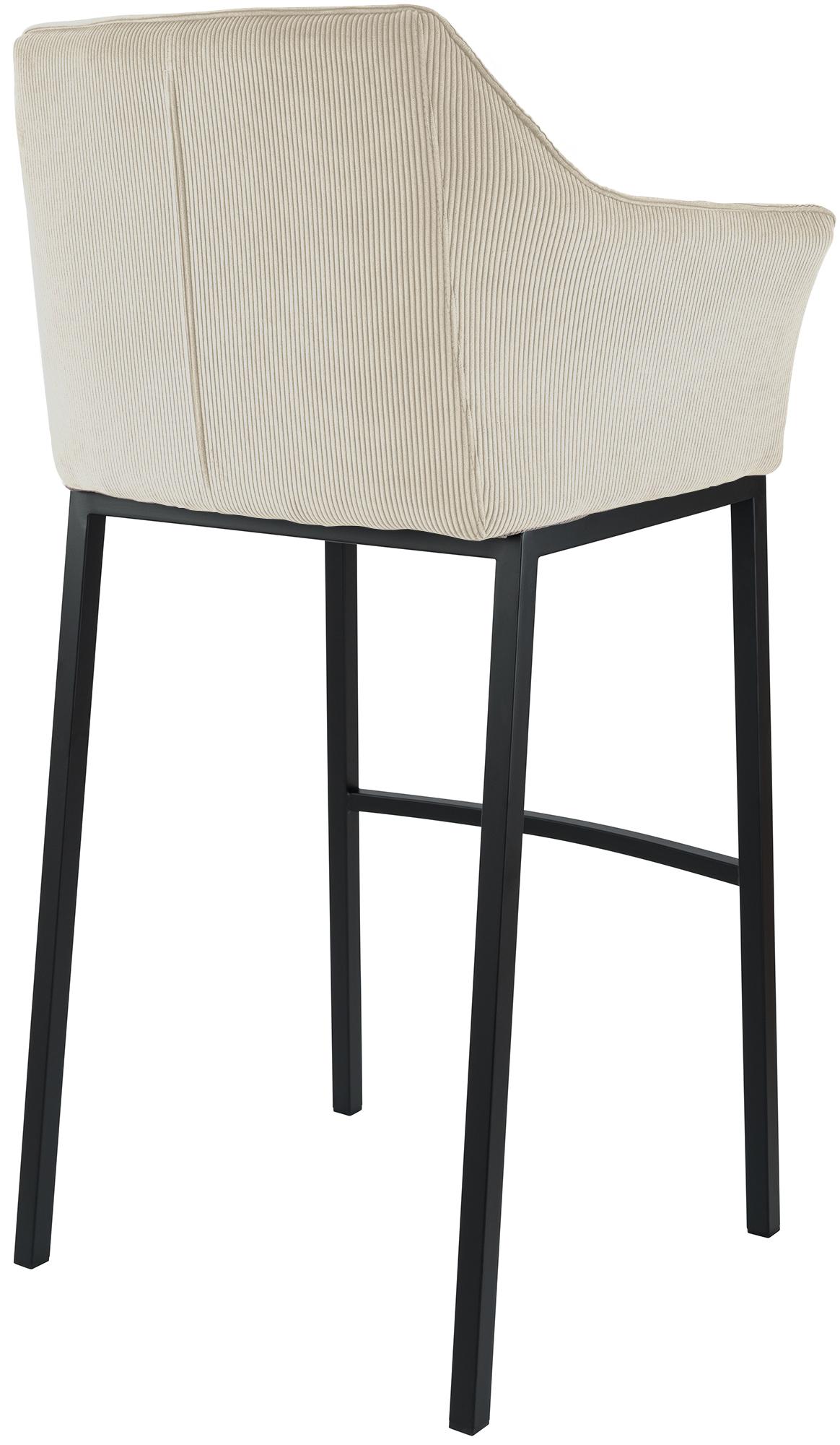 Tabouret de Bar Damaso en Velours Côtelé avec Piétement à Quatre Pieds