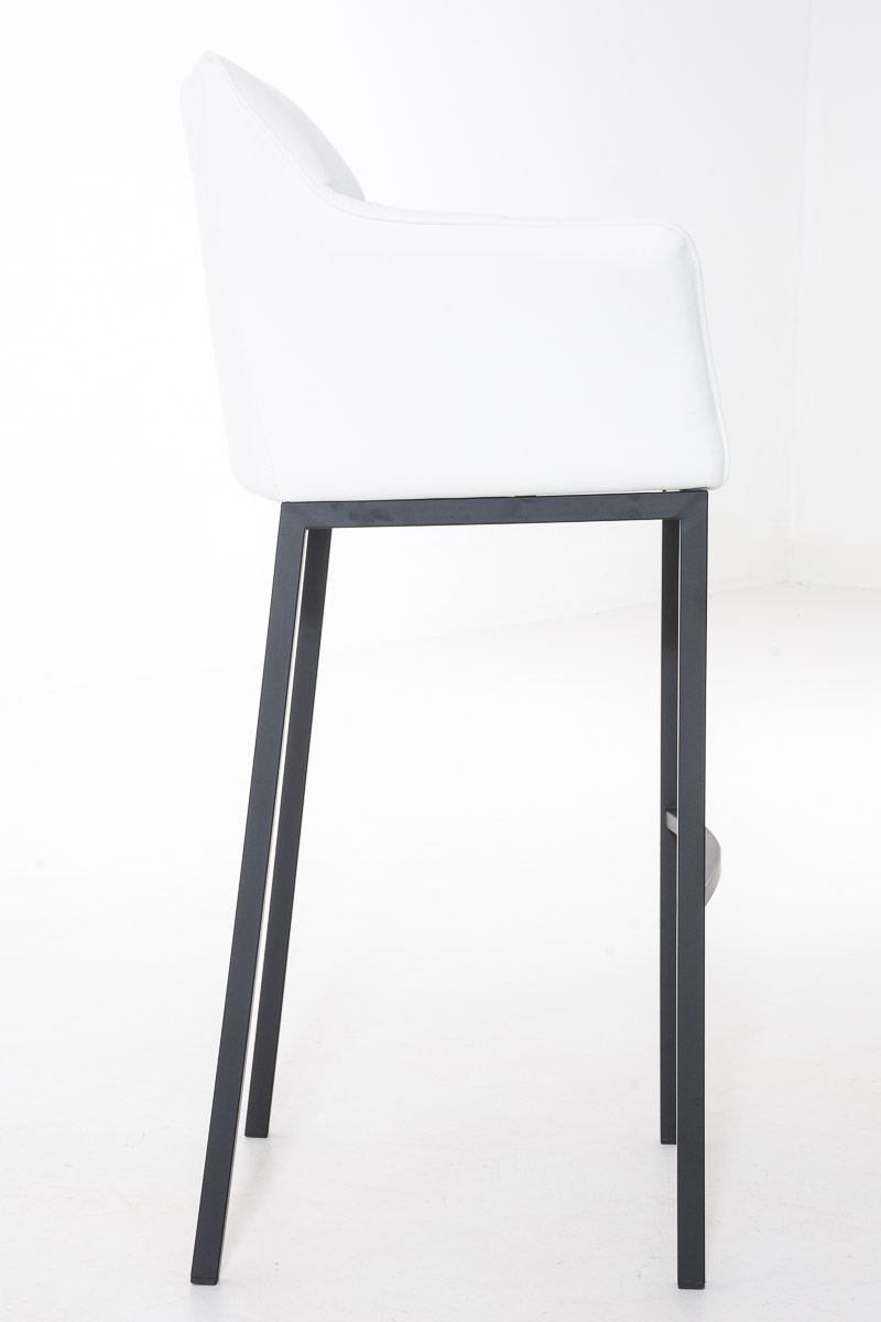 Ensemble de 2 tabourets de bar Damaso en similicuir avec piétement en métal