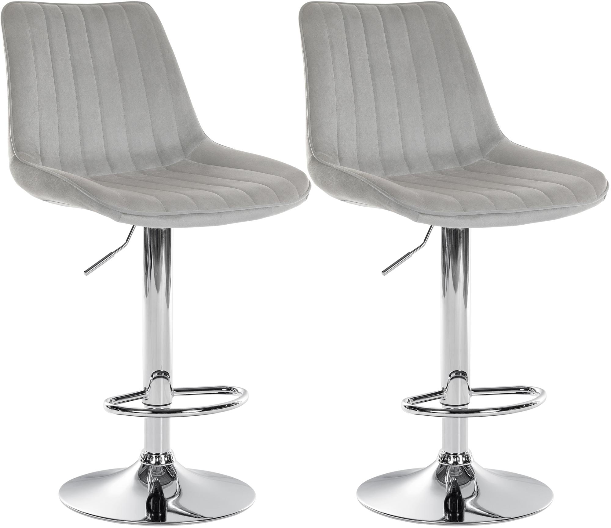 Lot de 2 tabourets de bar Toni velours