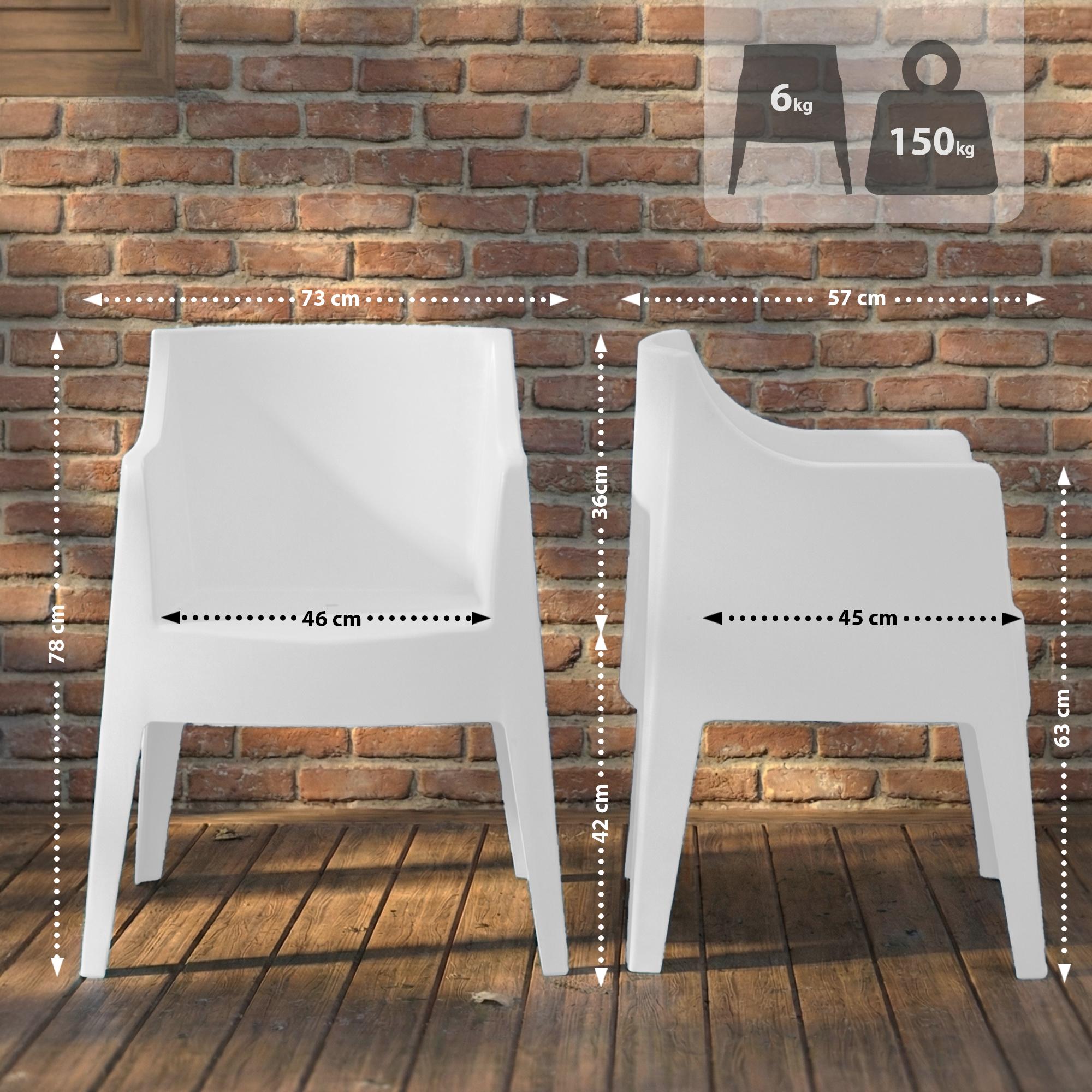 Ensemble de 4 chaises de jardin Bartal