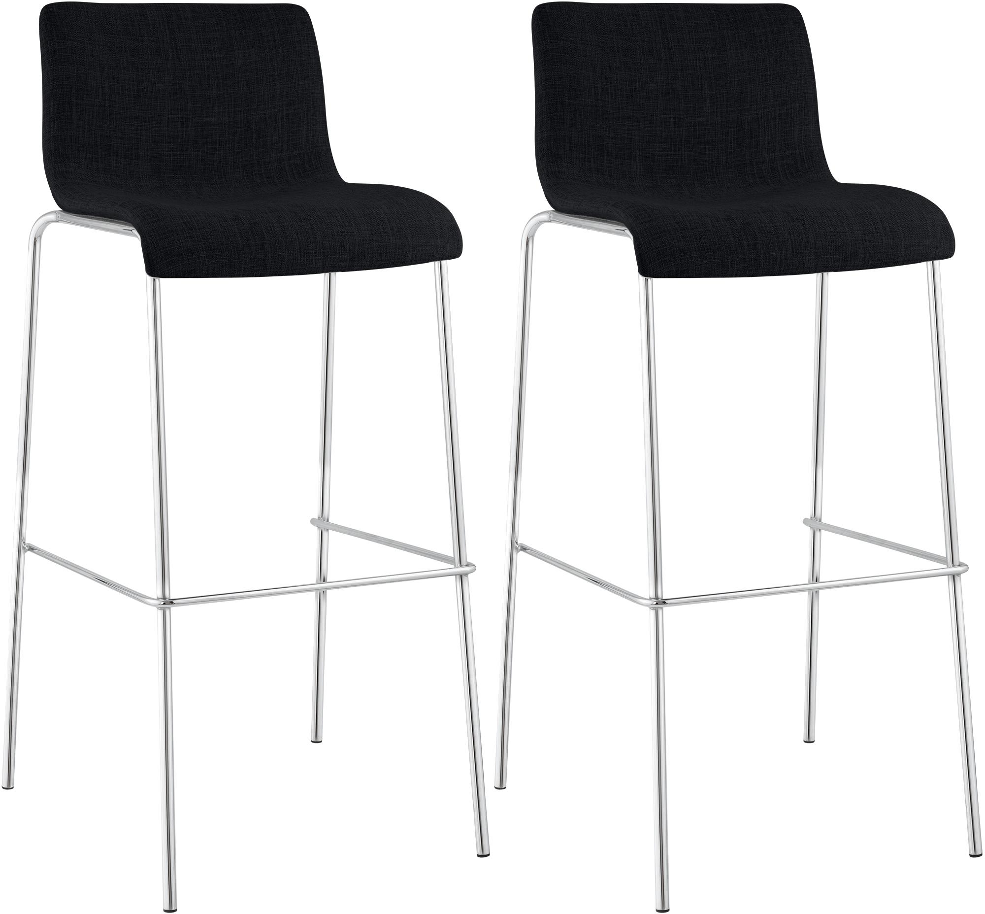 Lot de 2 tabourets de bar Hover en tissu, pieds metalliques
