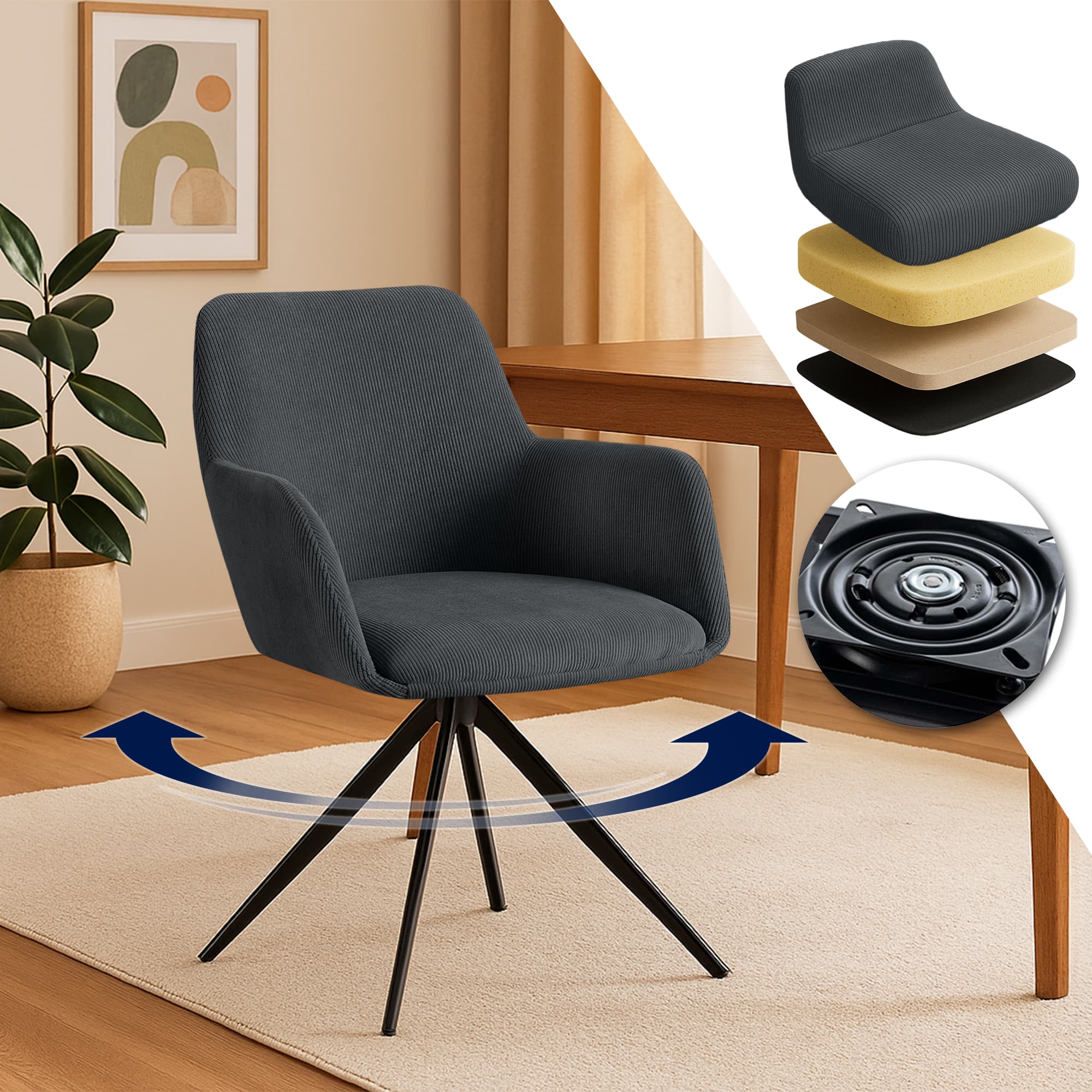Chaise de salle à manger Olema Cord