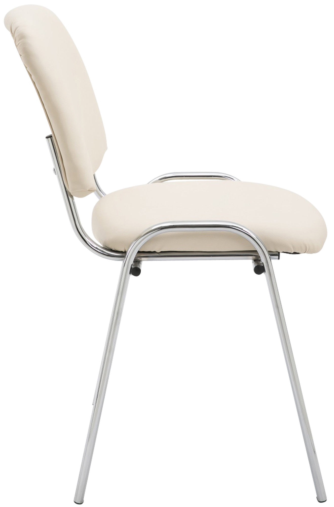 Chaise visiteur Ken en similicuir et piètement en métal chromé