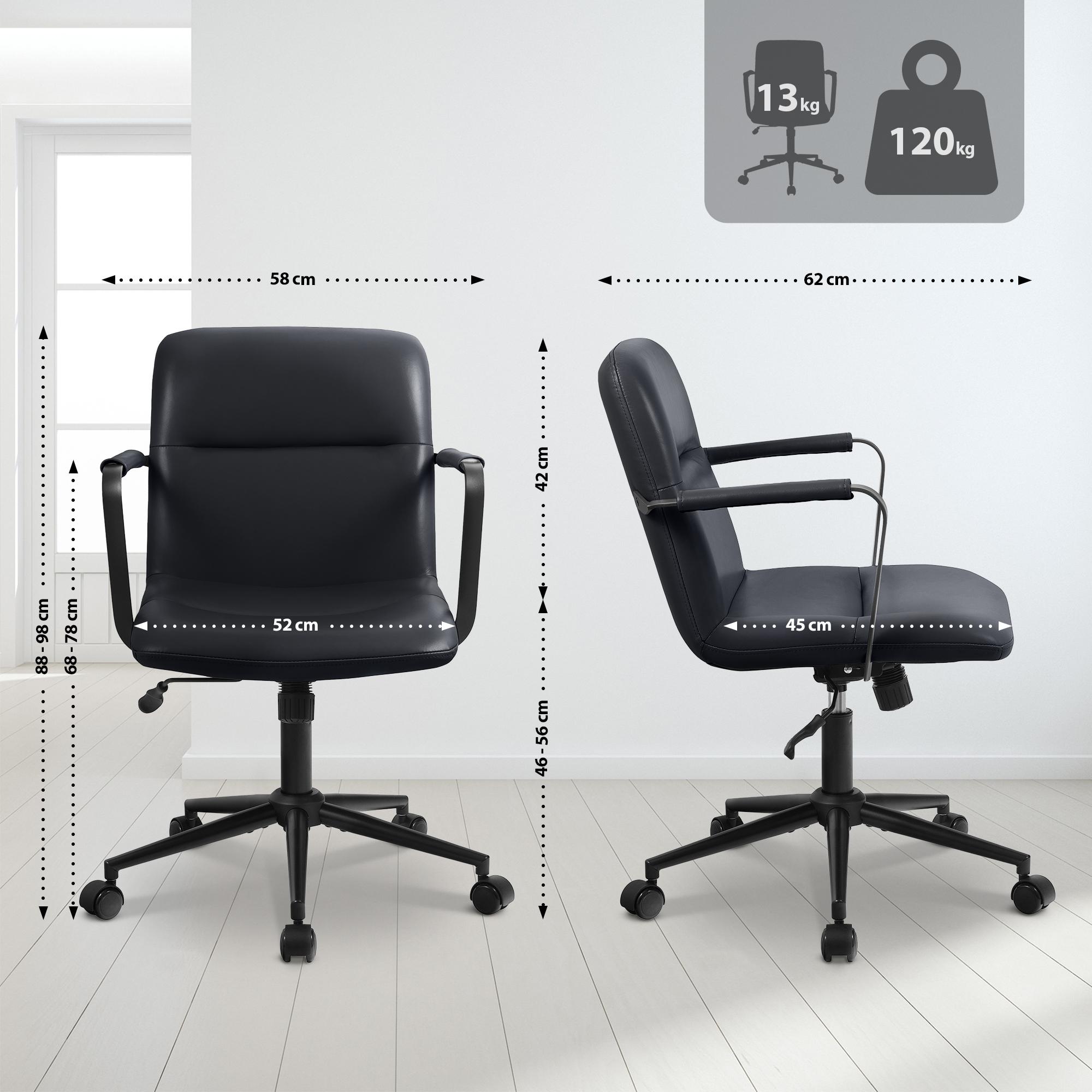 Chaise de Bureau Hilda Cuir Véritable