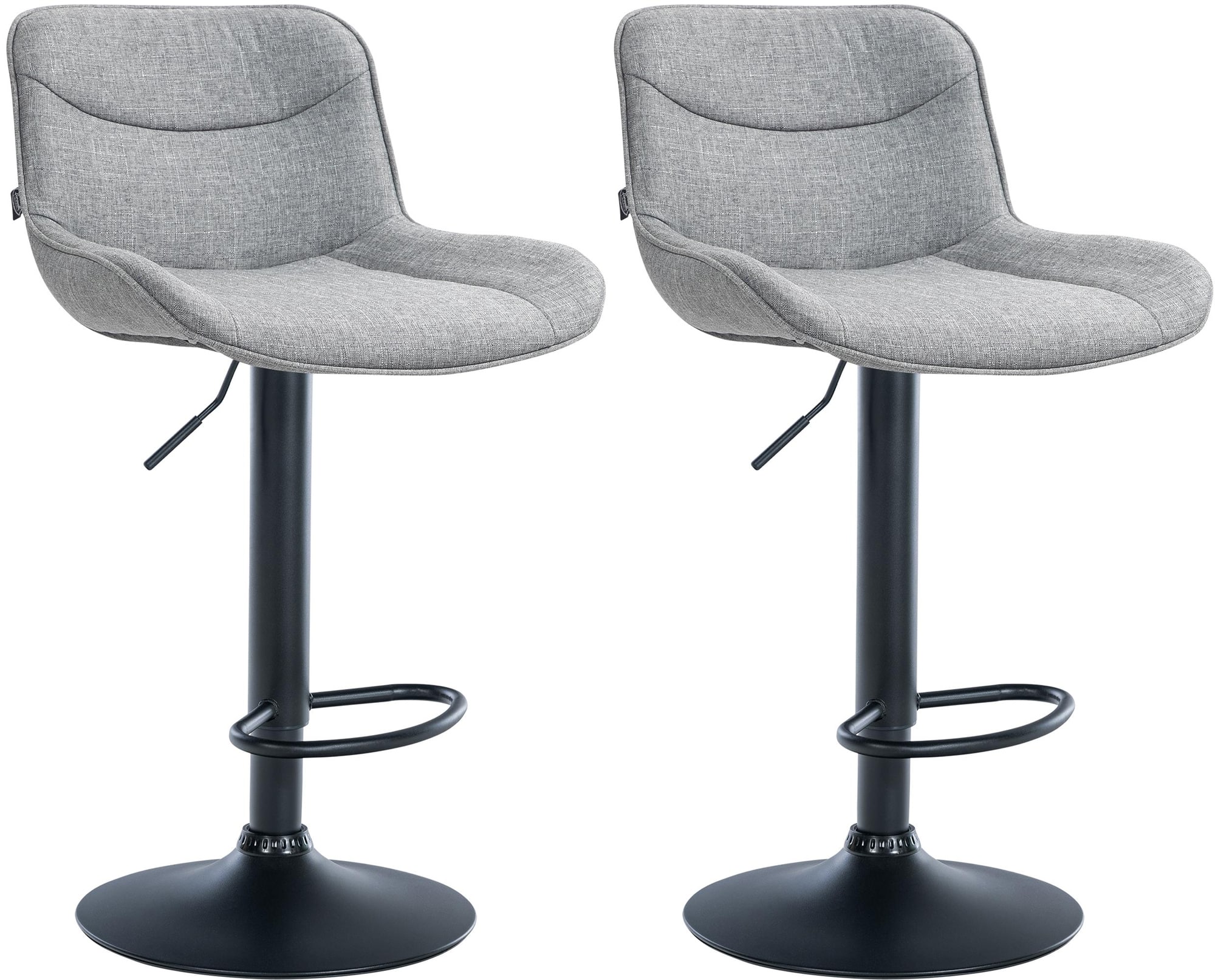 Lot de 2 tabourets de bar Vonore tissu
