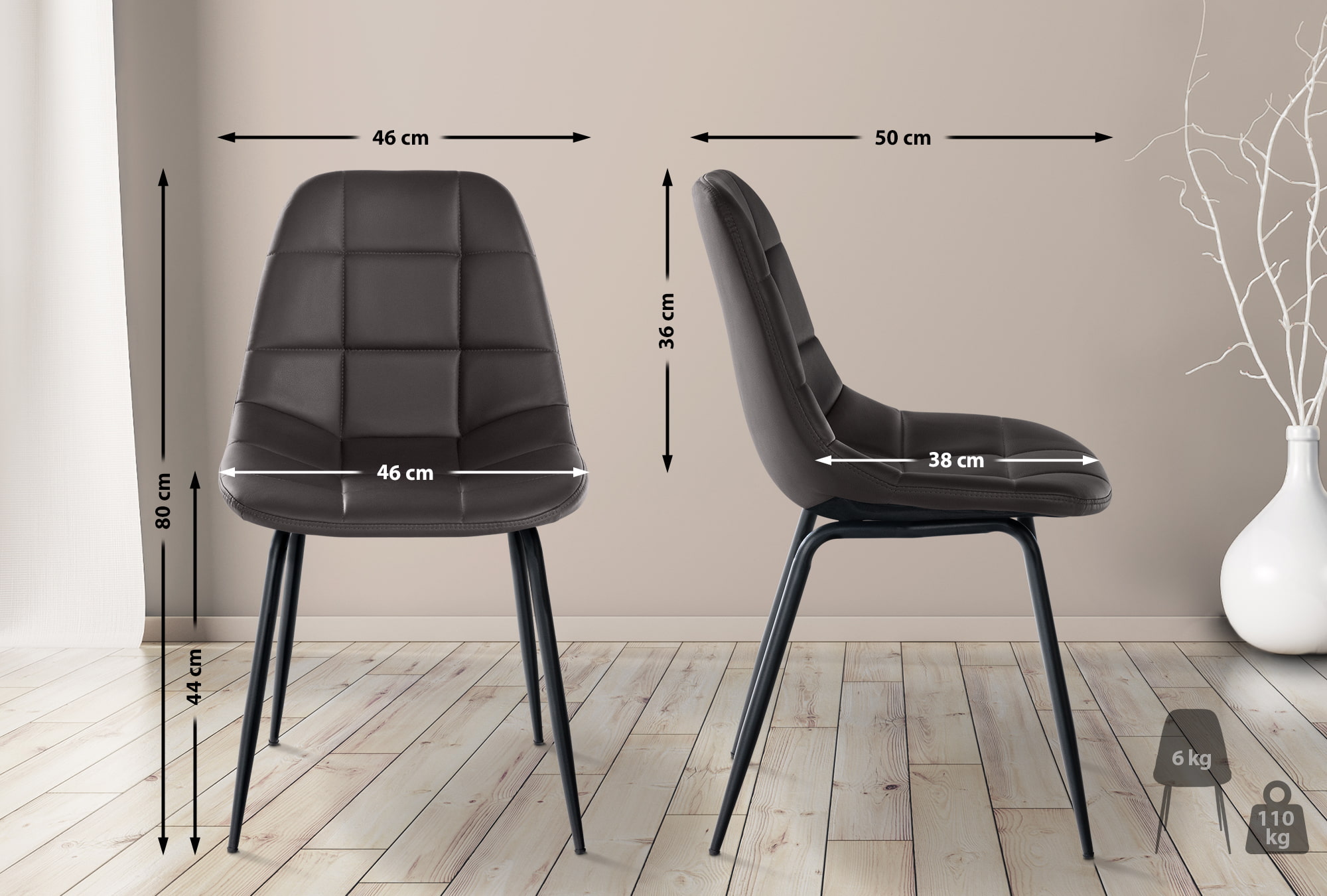 Lot de 2 chaises Tom