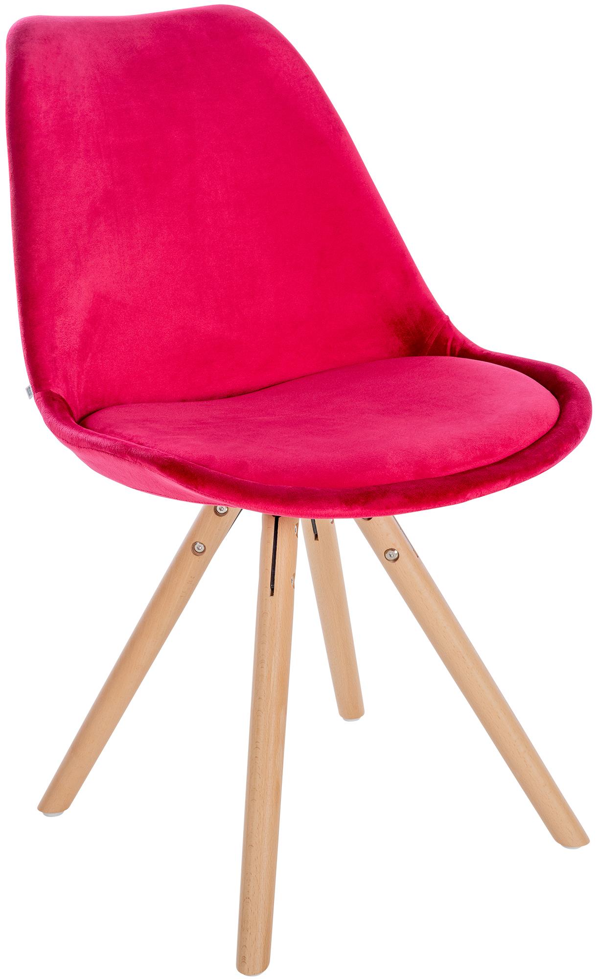 Lot de 4 chaises de salle à manger Sofia en velours Pieds en bois