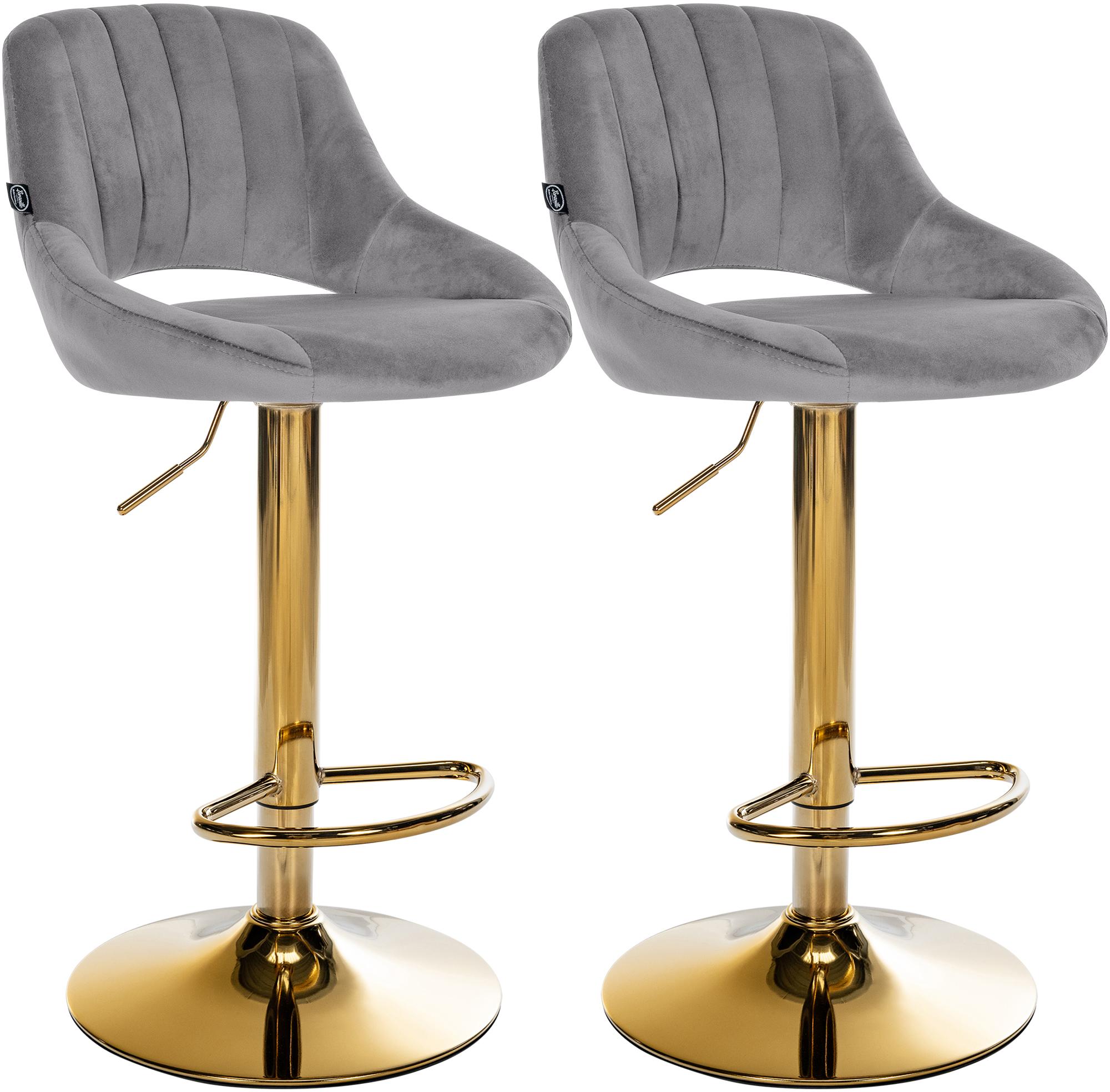 Lot de 2 tabourets de bar Milet en velours