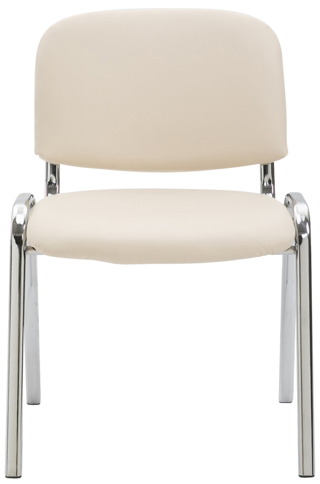 Chaise visiteur Ken en similicuir et piètement en métal chromé