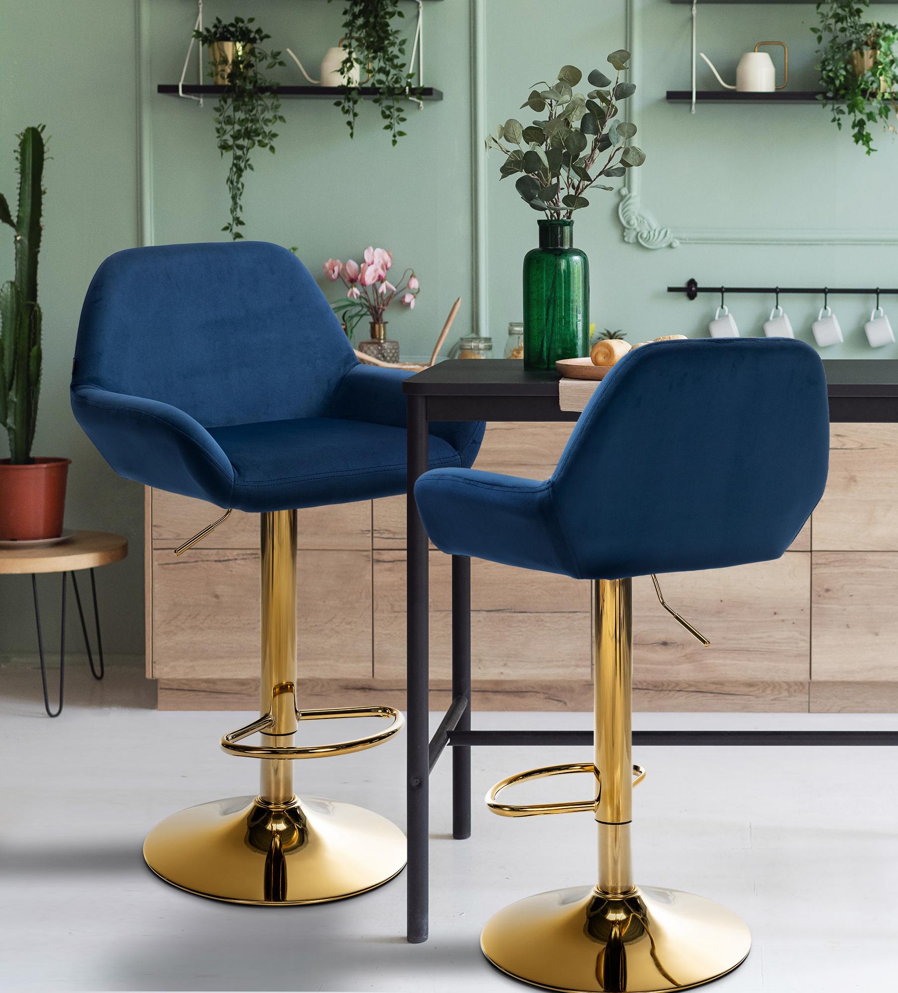 Tabouret de bar Braga or velours