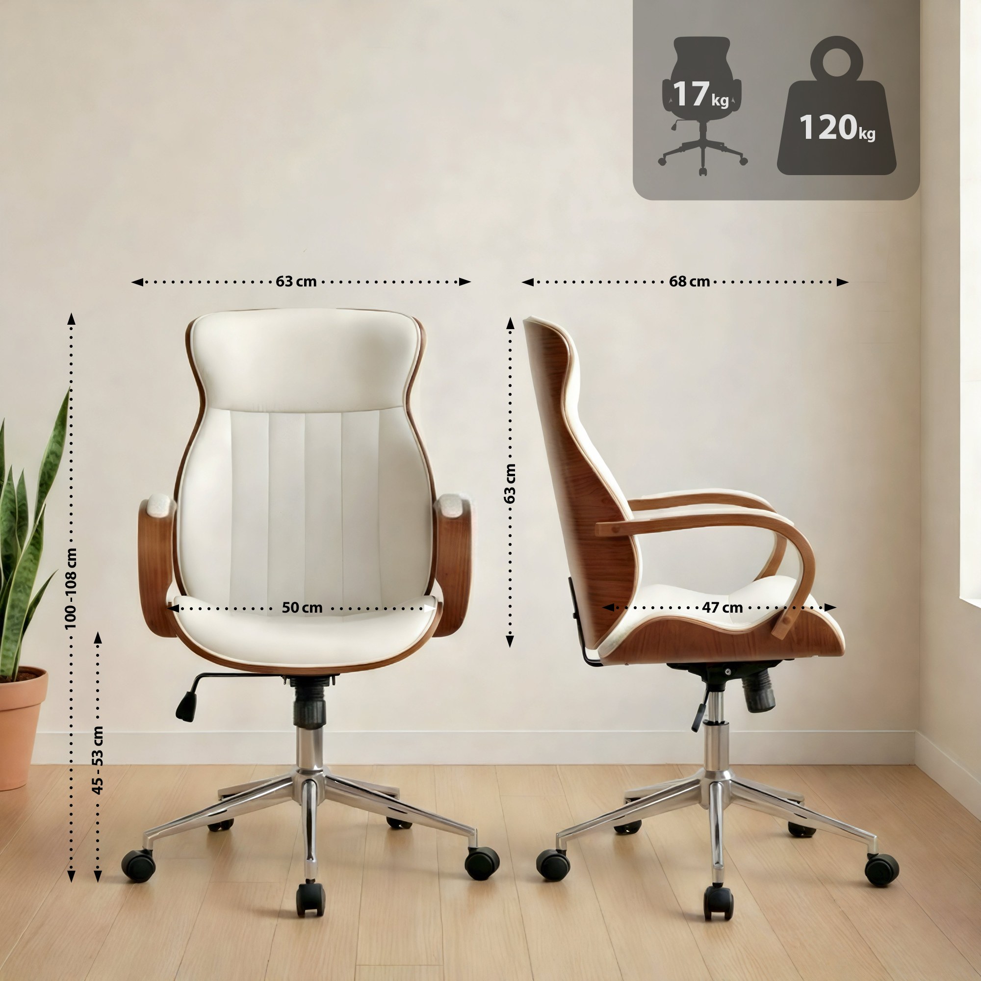 Fauteuil de bureau Melilla en similicuir