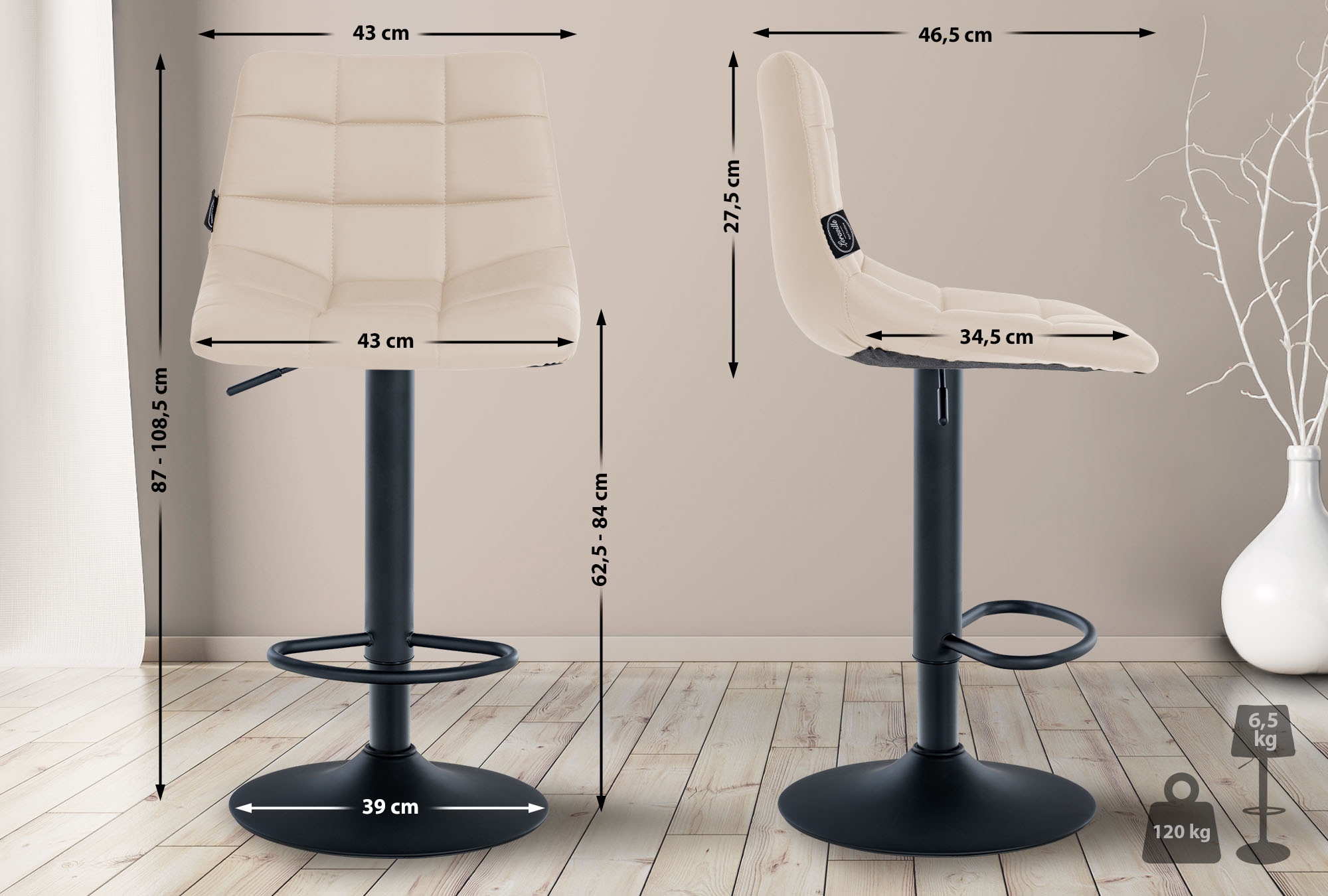 Tabouret de bar Jerry similicuir