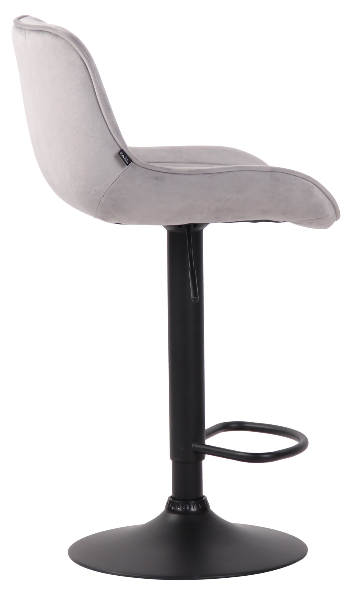 Tabouret de bar Lentini en Velours avec Piètement trompette en Métal
