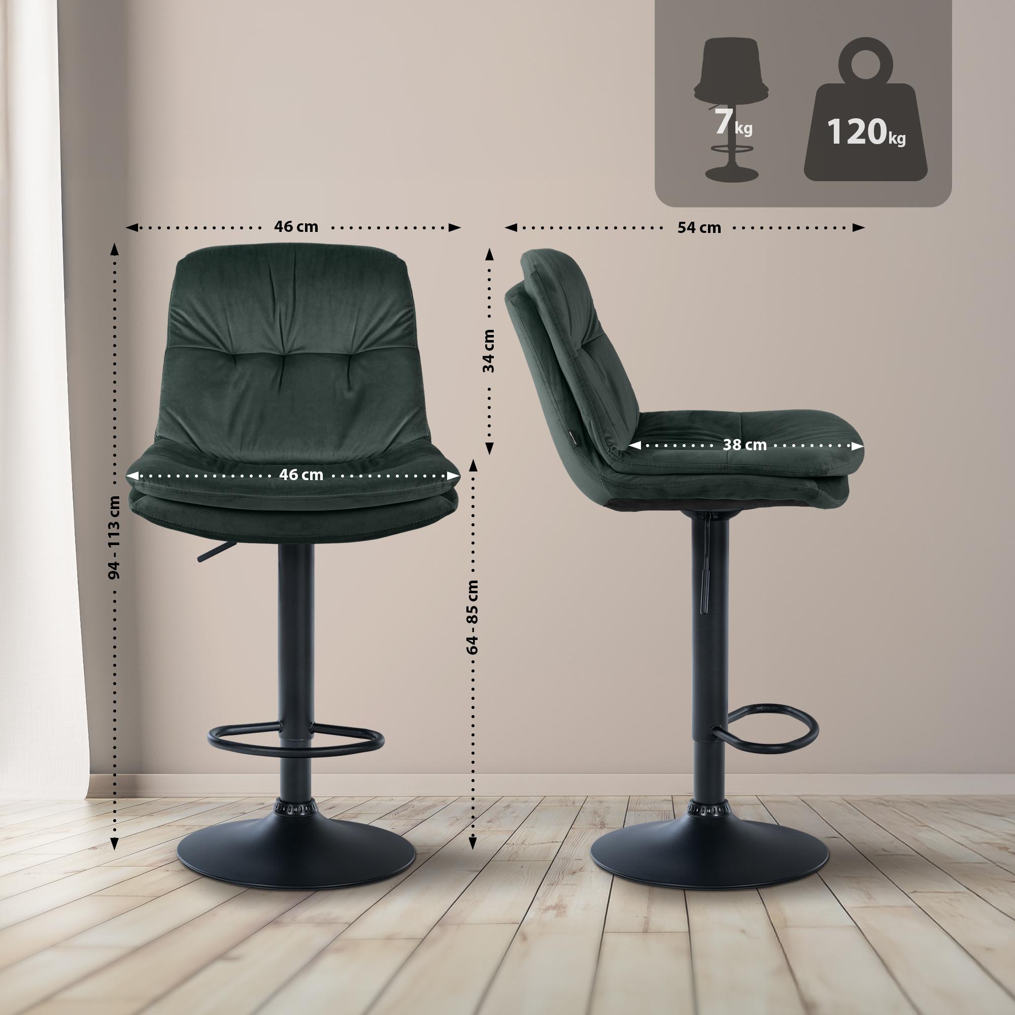 Tabouret de bar Laurel velours