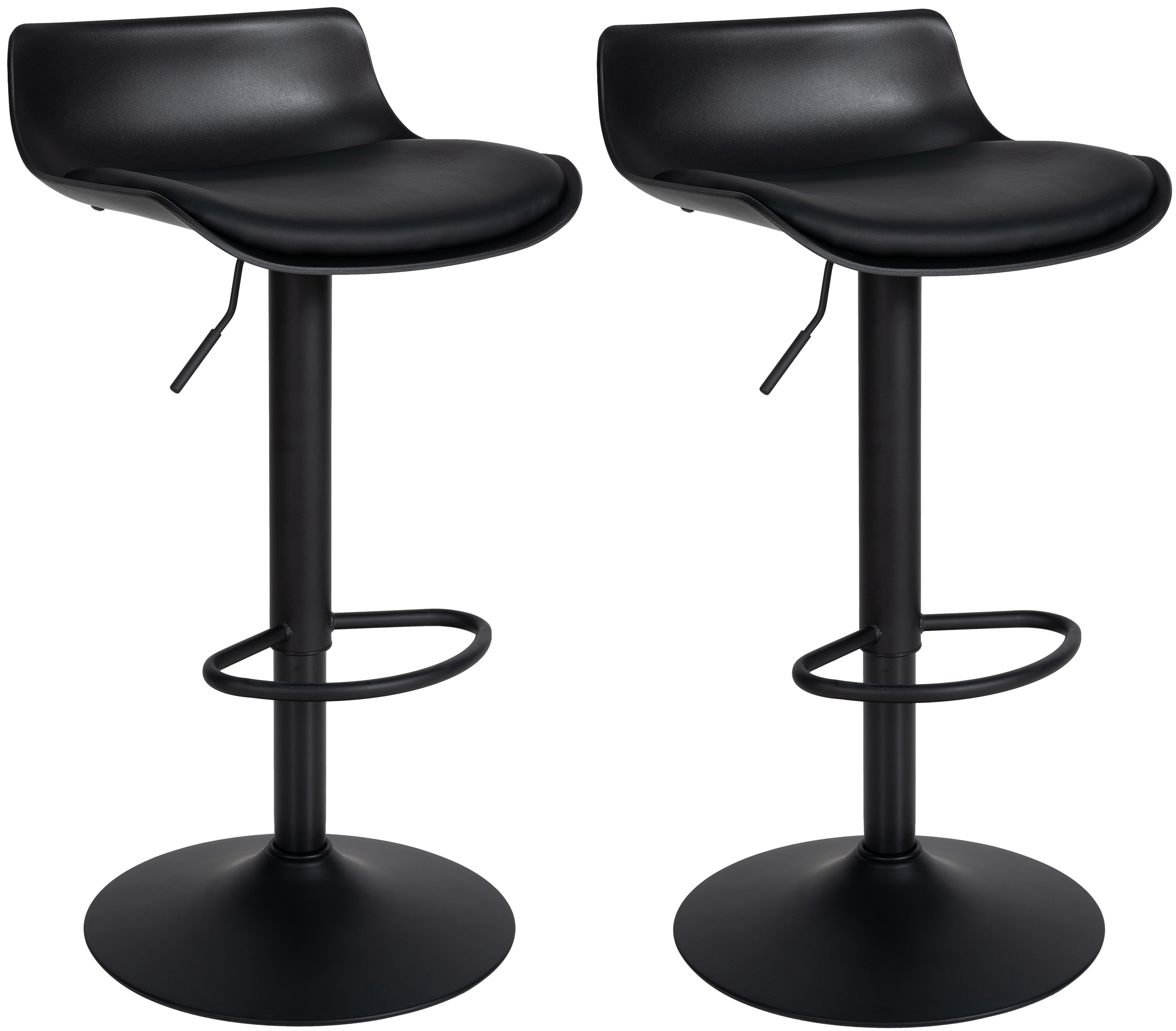 Lot de 2 tabourets de bar Aveiro en similicuir