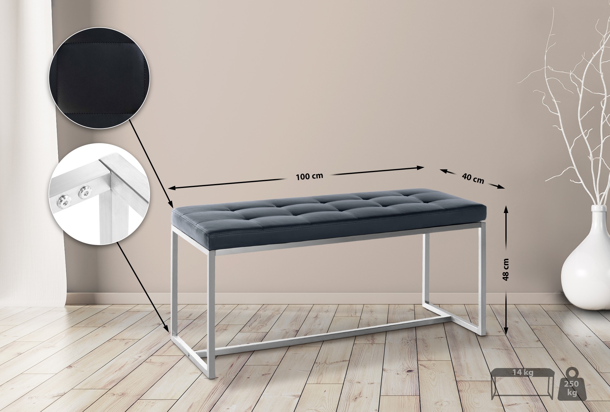 Banquette BARCI 100x40 similicuir
