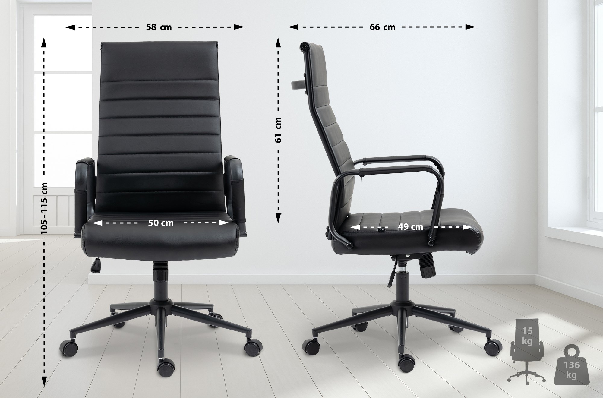 Fauteuil de bureau Kolumbus similicuir