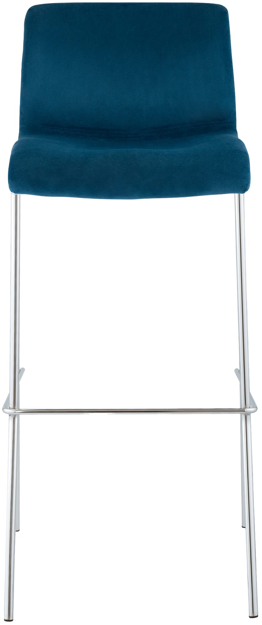 Tabouret de bar Hover velours structure à quatre pieds chromée