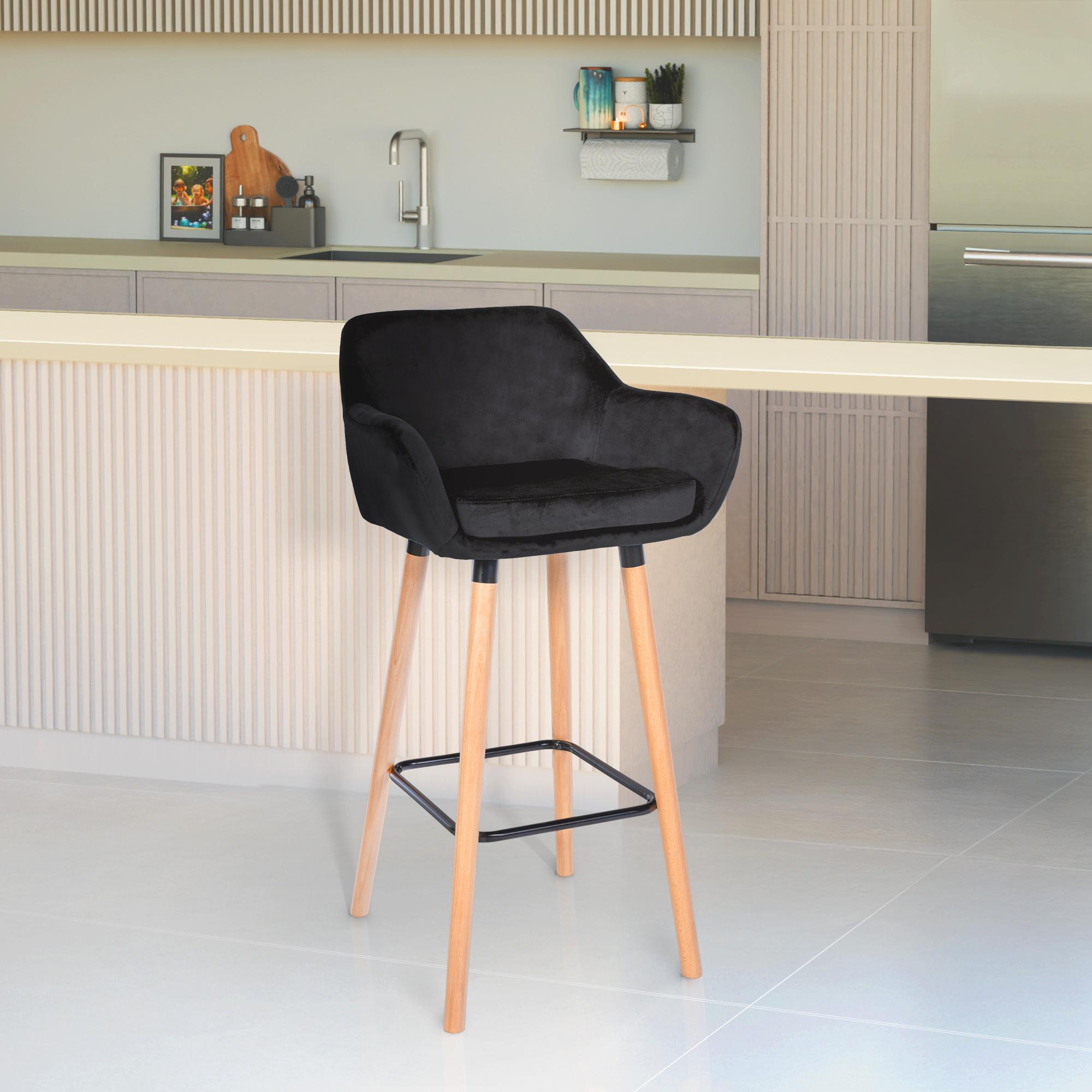 Lot de 2 tabourets de bar Grant en velours