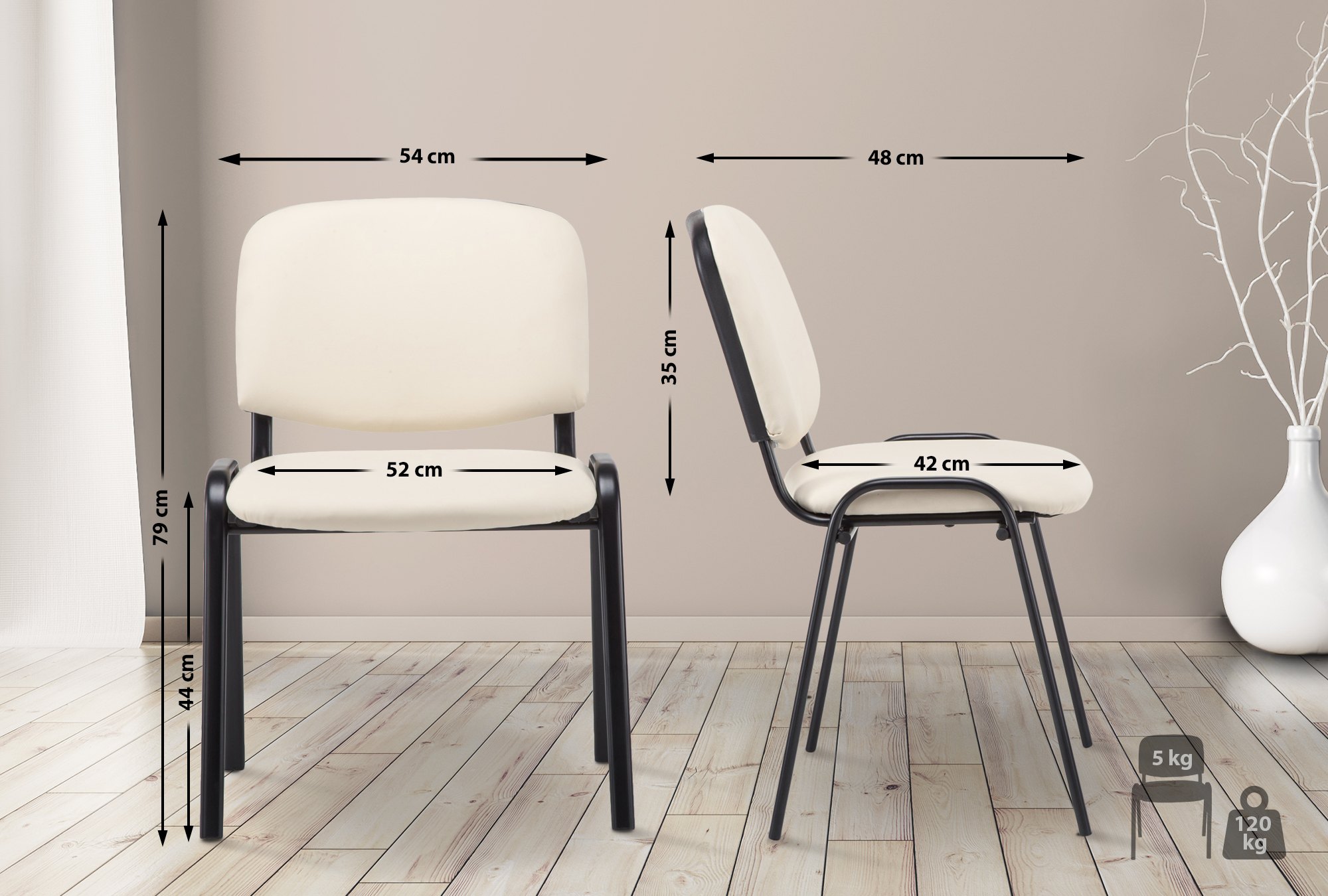 Chaise Visiteur Ken similicuir