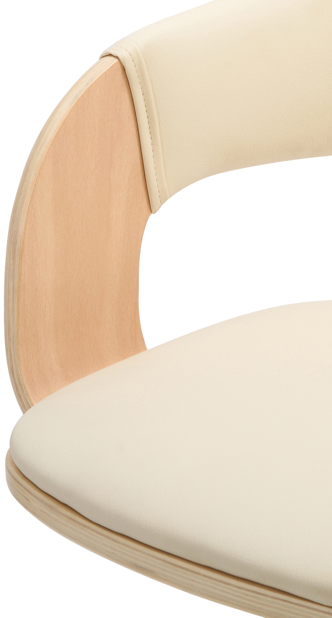Tabouret de bar Nilse avec Coque en bois assise en similicuir