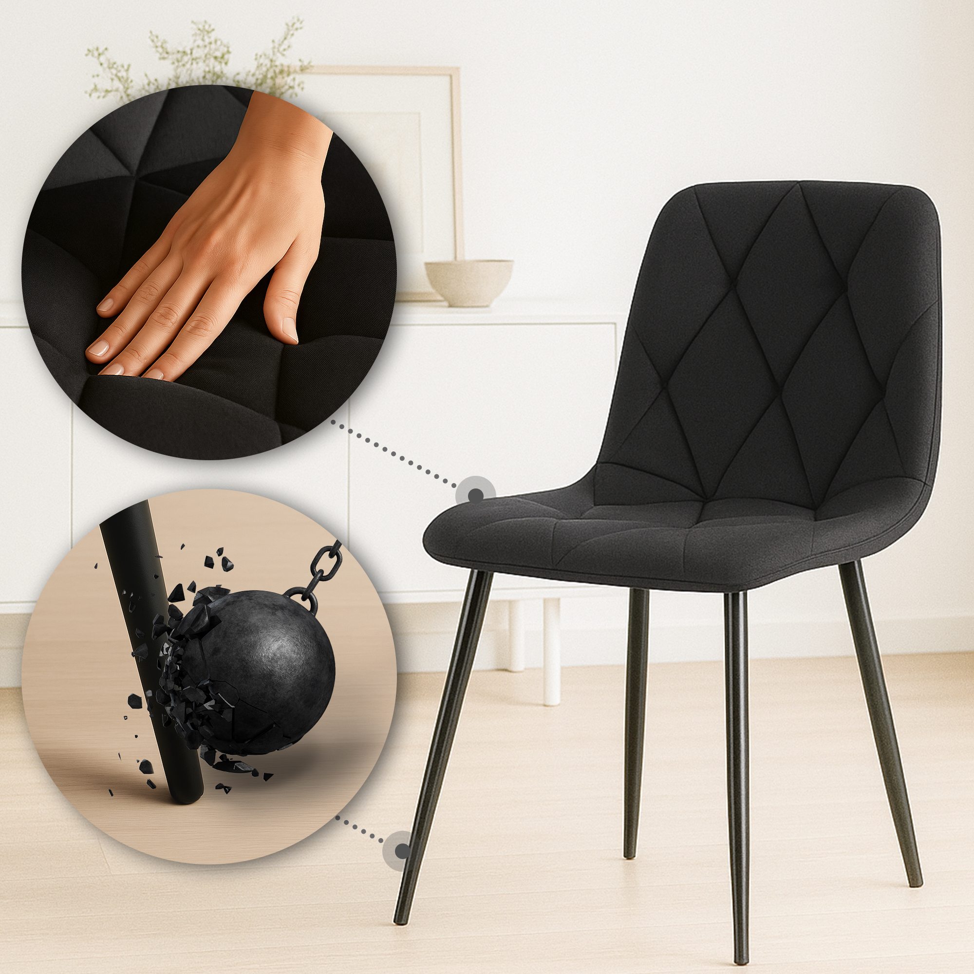 Lot de 2 chaises de salle à manger Clairton