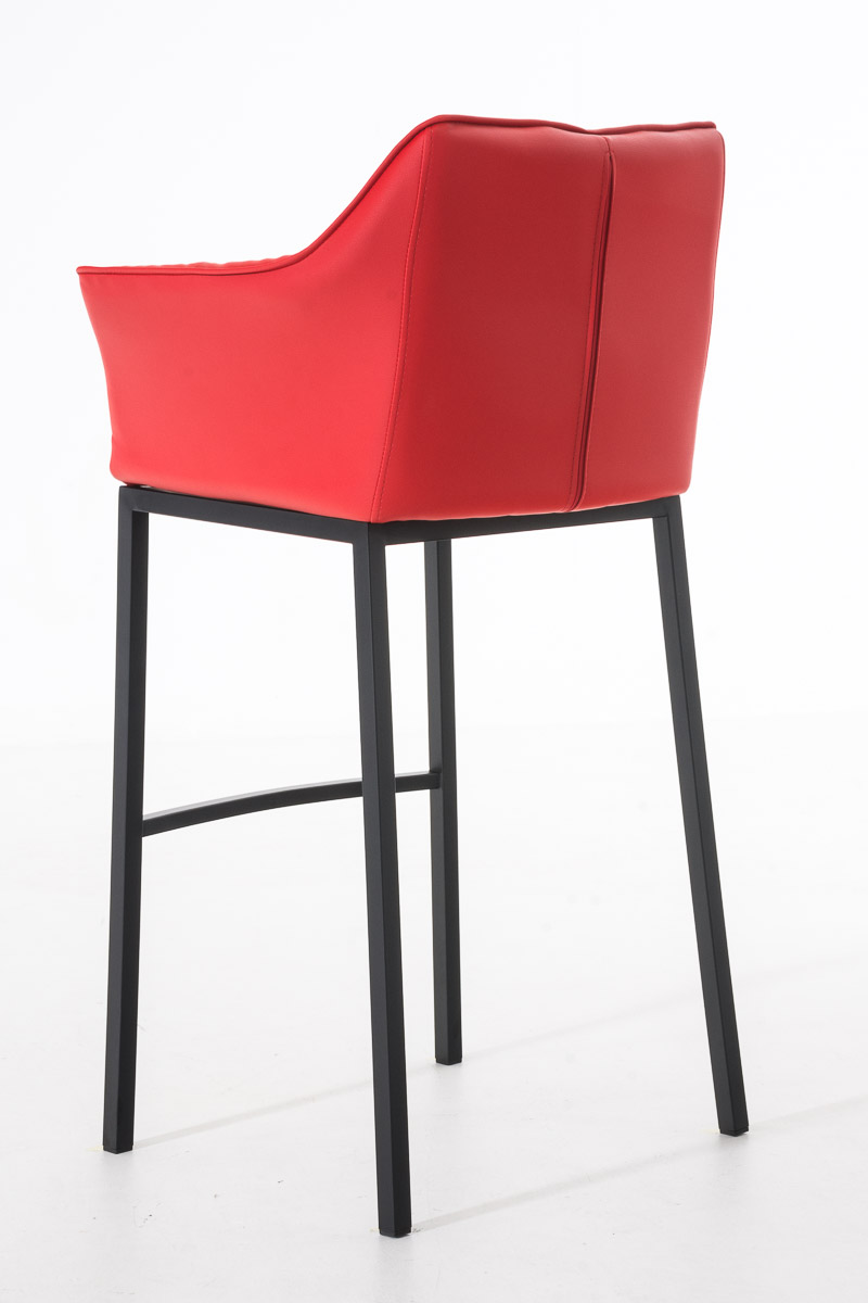 Tabouret de bar Damaso en similicuir avec piétement quatre pieds