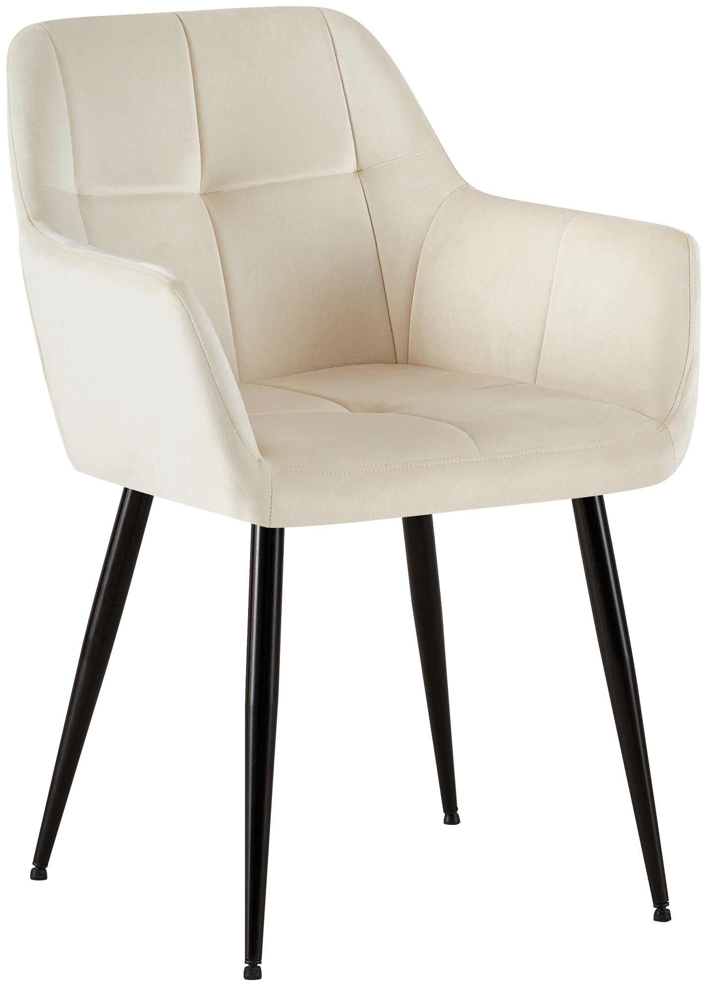 Chaise de salle à manger Emia en Velours avec Piètement en Métal noir