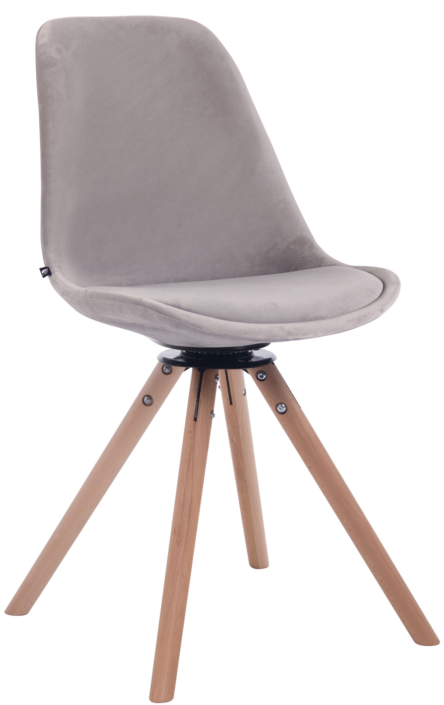Chaise de salle à manger Troyes Pivotant en velours avec piétement rond