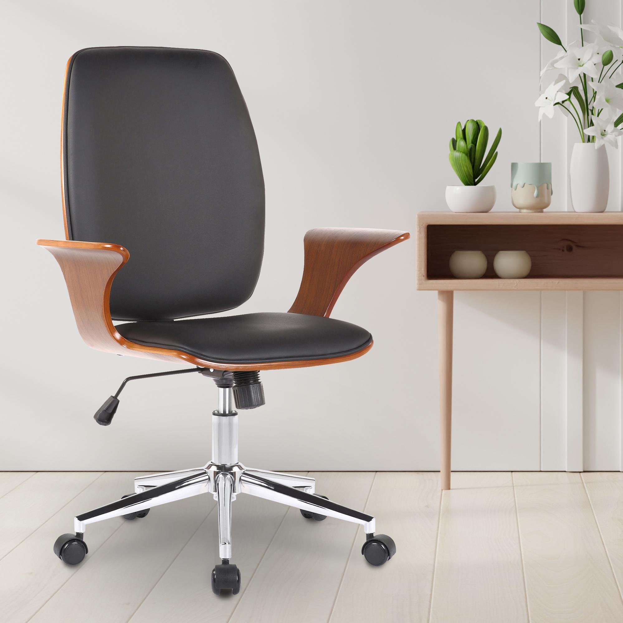 Fauteuil de bureau Burbank avec coque d'assise en bois