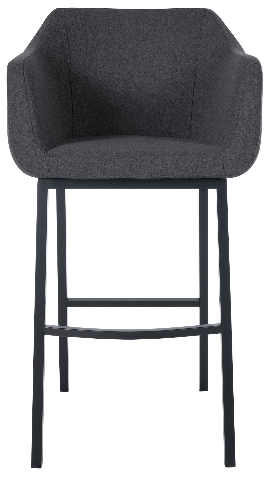 Tabouret de bar Monea feutre avec piètement à quatre pieds