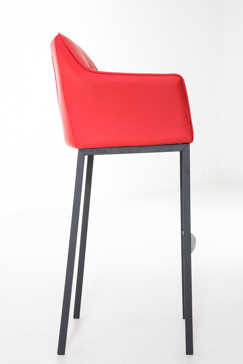 Tabouret de bar Damaso en similicuir avec piétement quatre pieds