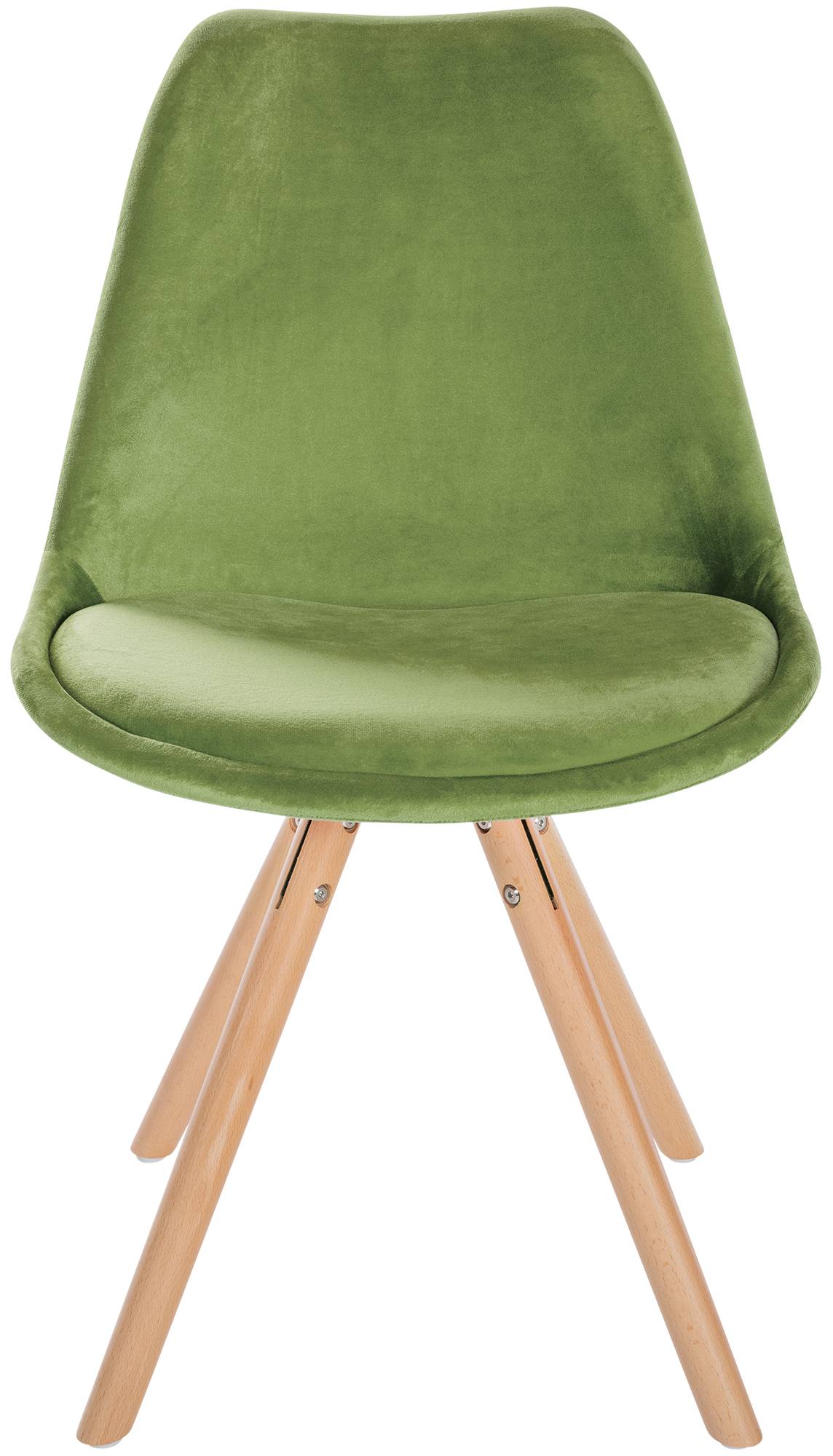 Lot de 4 chaises de salle à manger Sofia en velours Pieds en bois
