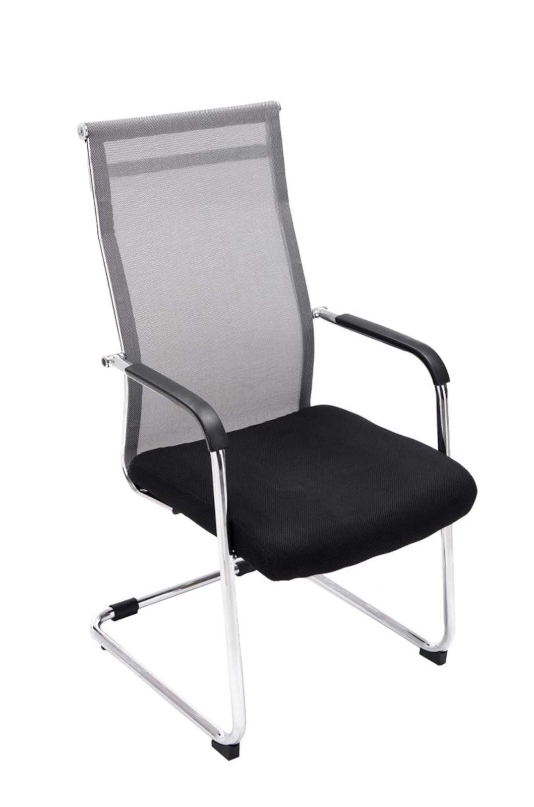 Lot de 2 Chaises cantilever Brenda avec revétement en maille et Pied luge en métal