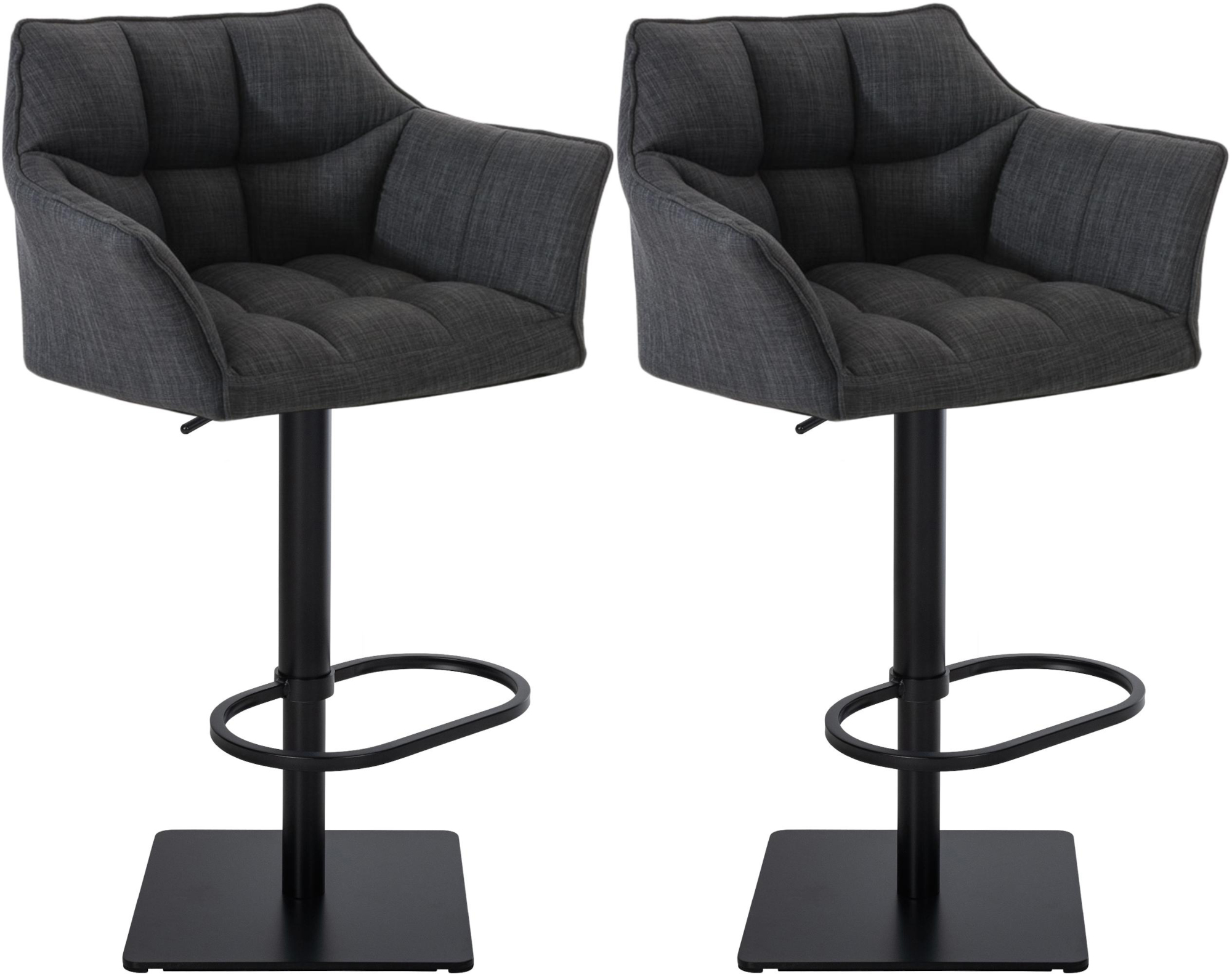 Lot de 2 tabourets de bar Damaso avec revetement en tissu