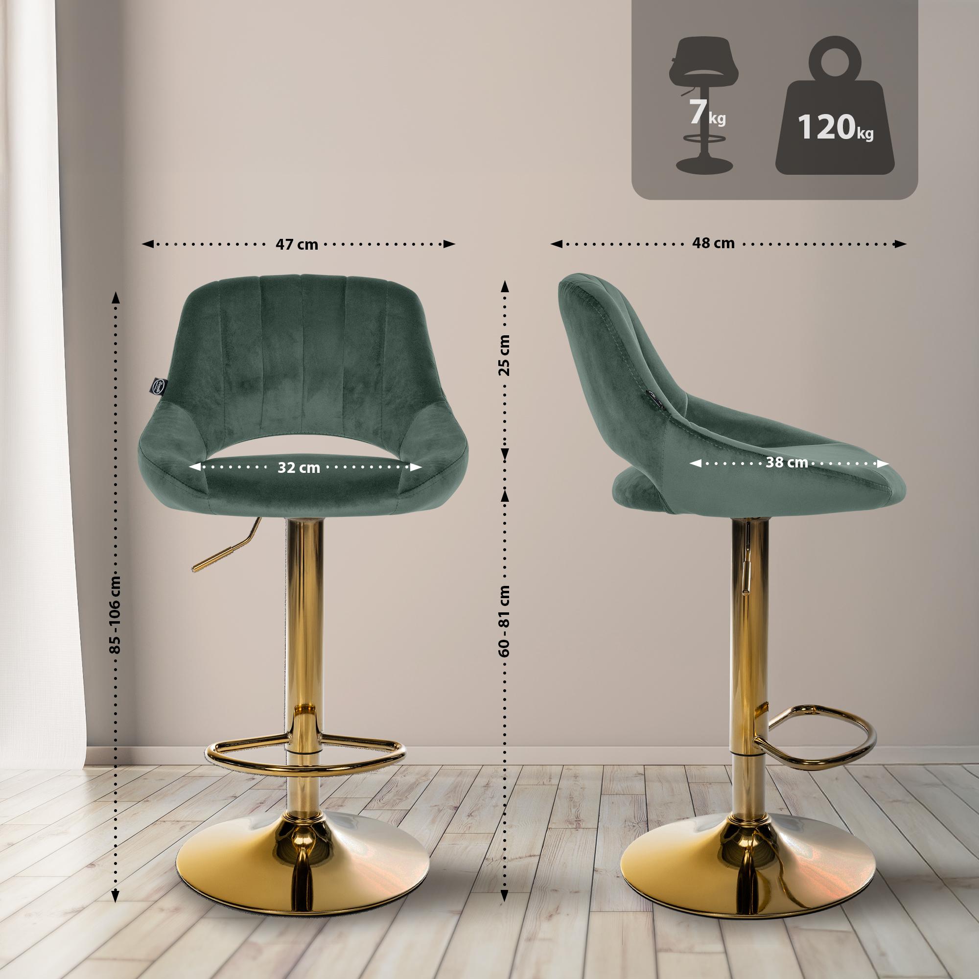 Tabouret de bar Milet en velours