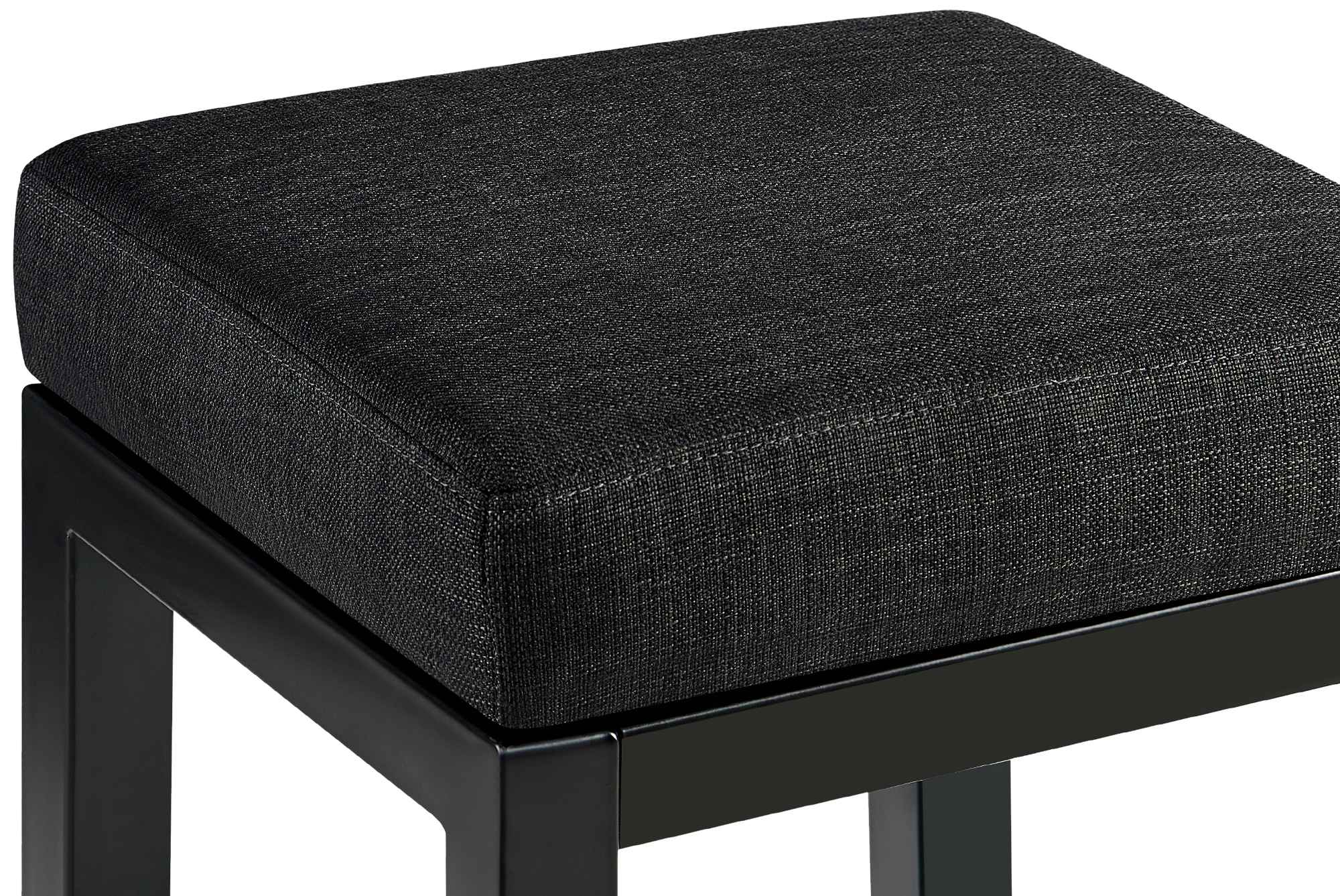Tabouret de bar Taylor tissu hauteur d'assise 78 cm piètement métal noir