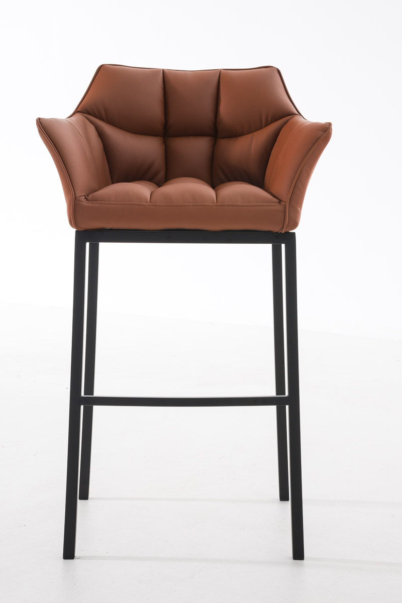 Tabouret de bar Damaso en similicuir avec piétement quatre pieds
