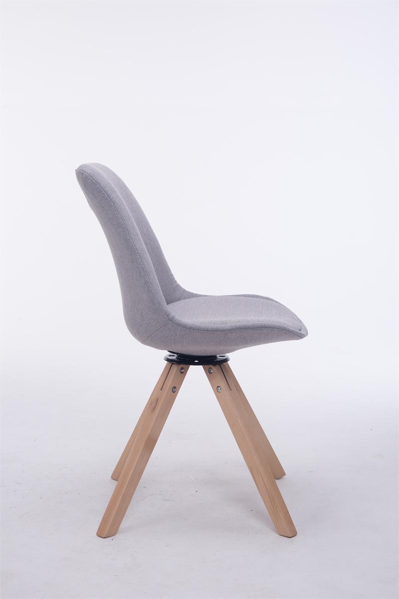 Chaise de salle à manger Troyes Pivotante en Tissu Piètement Carré