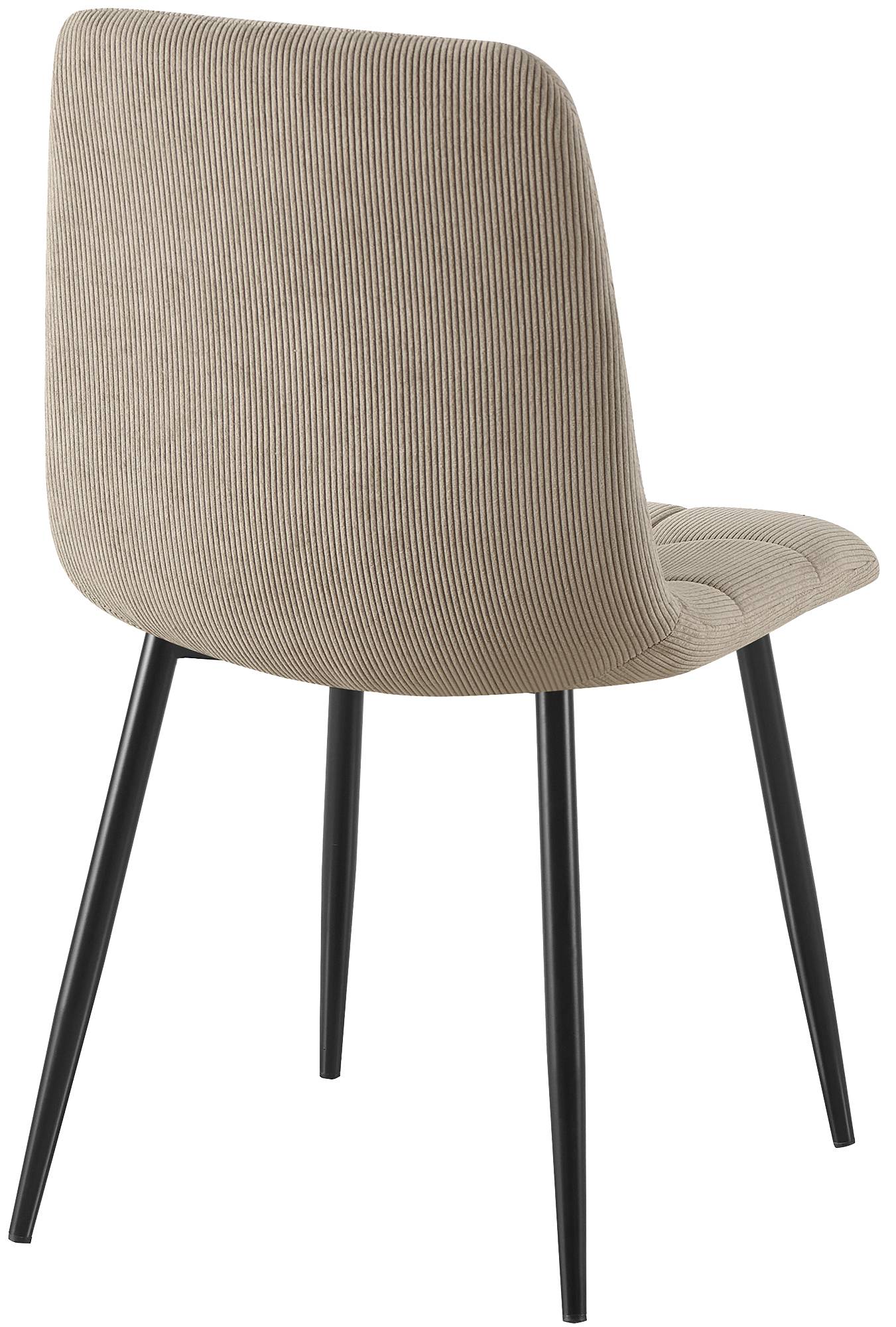 Lot de 2 chaises de salle a manger Antibes en velours cotele