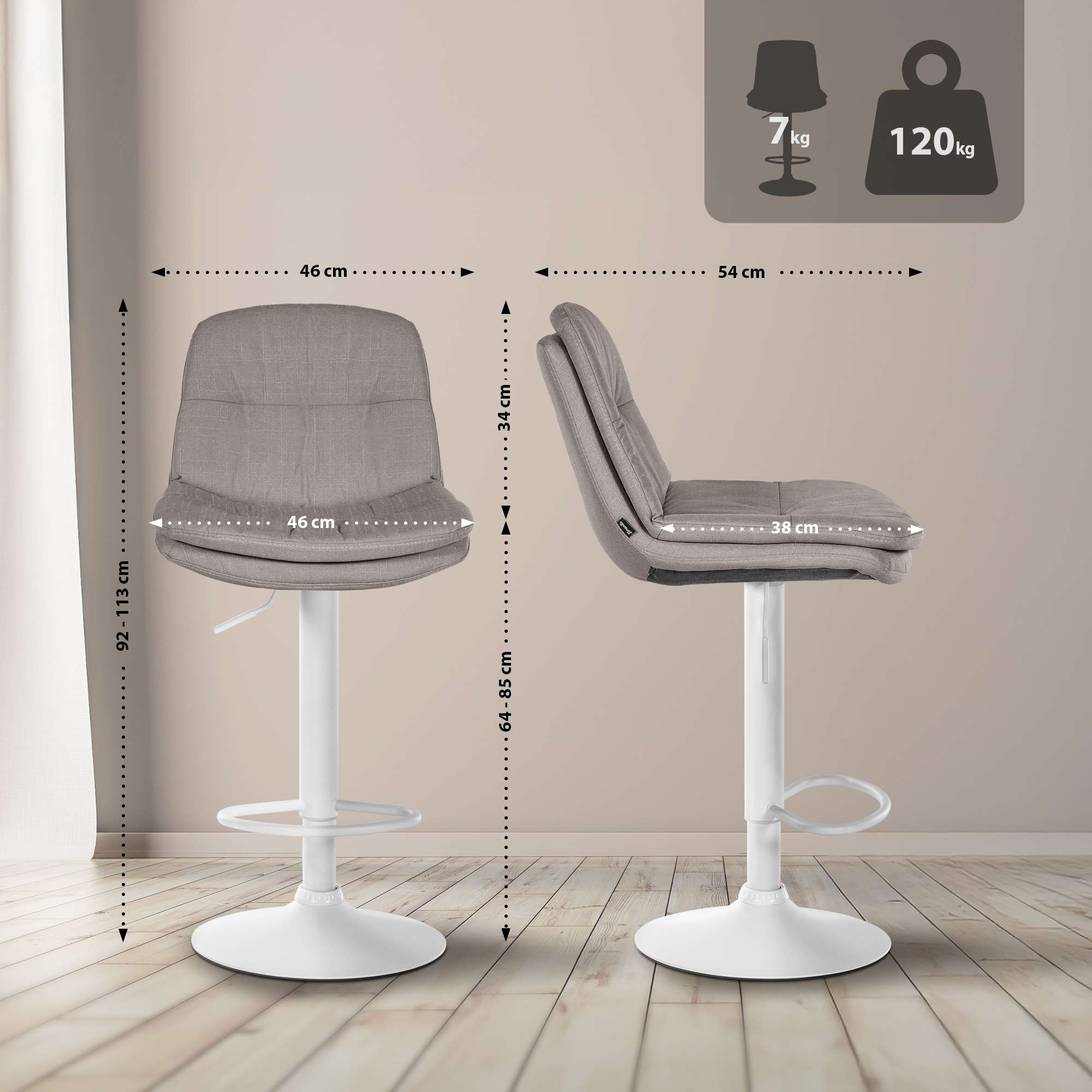 Tabouret de bar Laurel Tissu