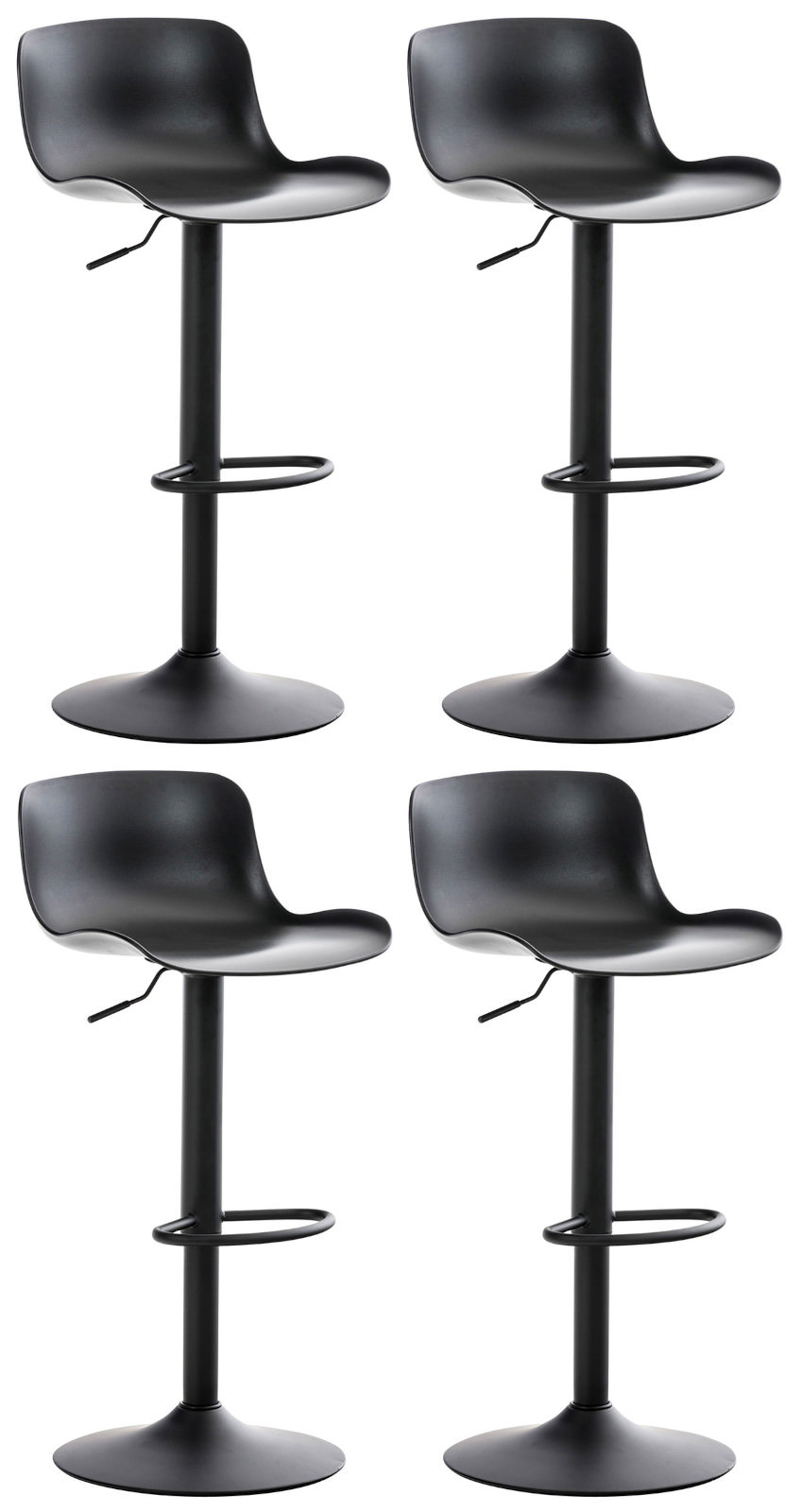 Lot de 4 tabourets de bar Almada en Plastique