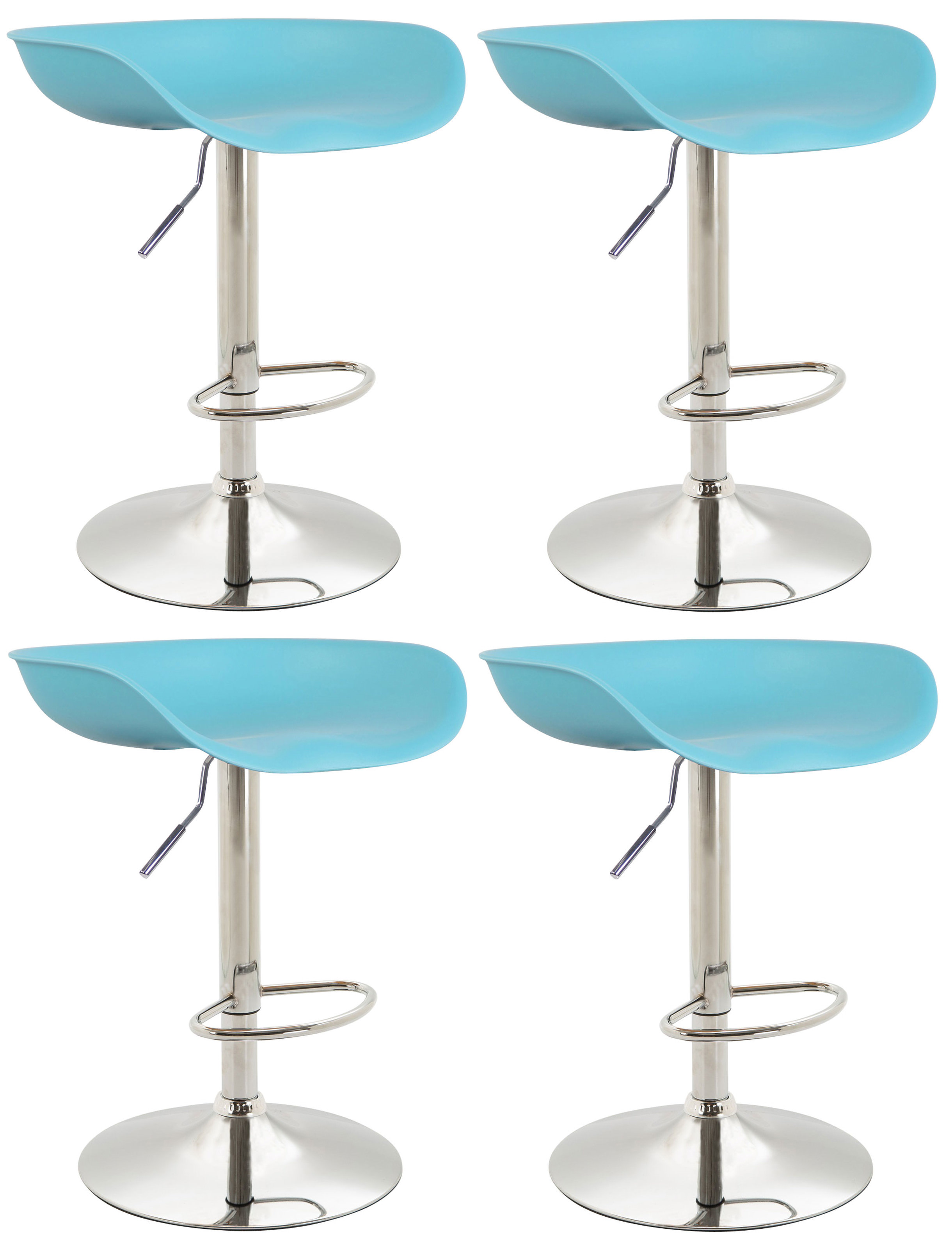 Lot de 4 Tabourets de bar Anaheim assise en plastique et Pied trompette en métal