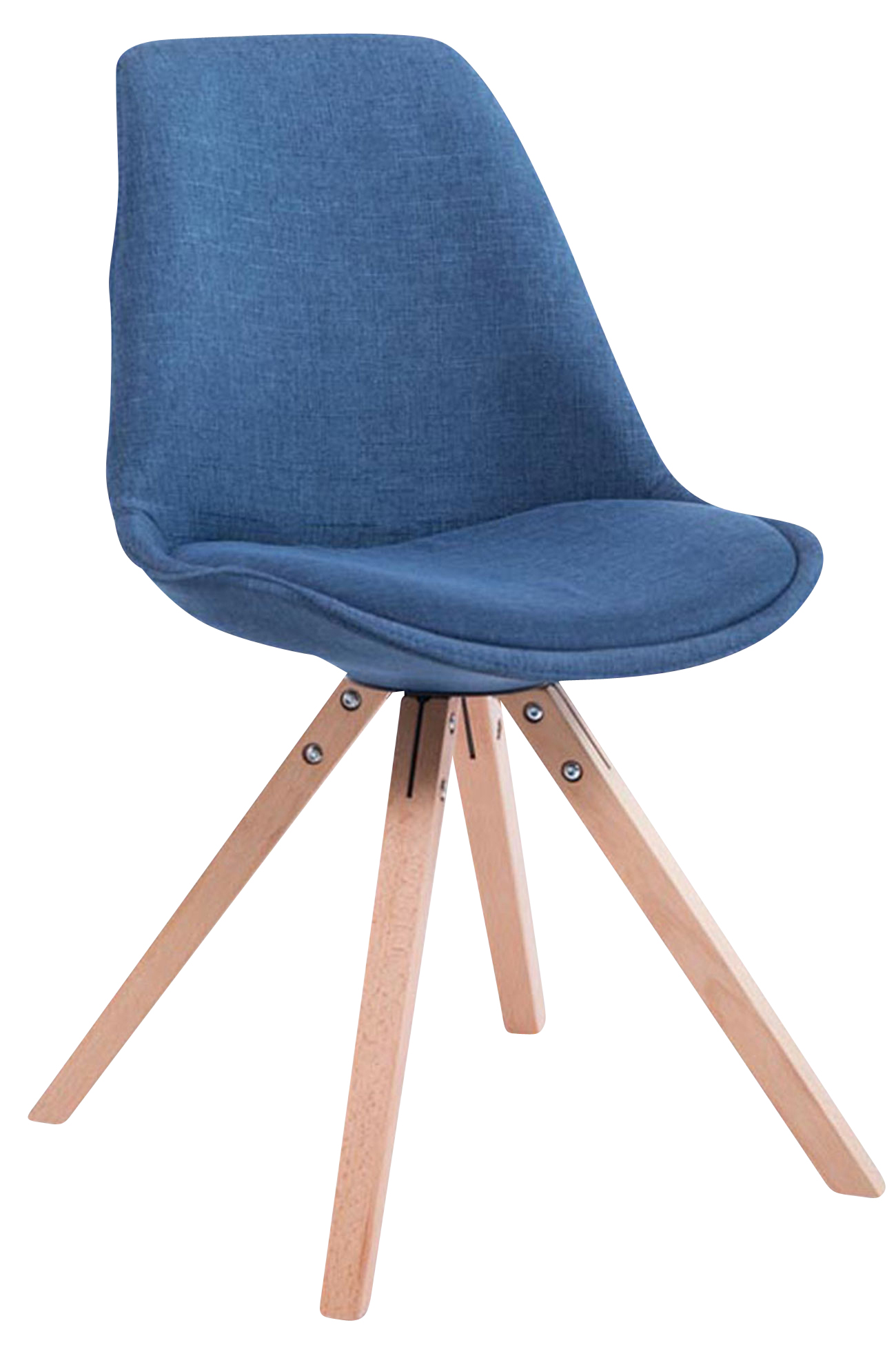 Lot de 4 Chaises de salle à manger Toulouse Tissu Pieds carrés bois