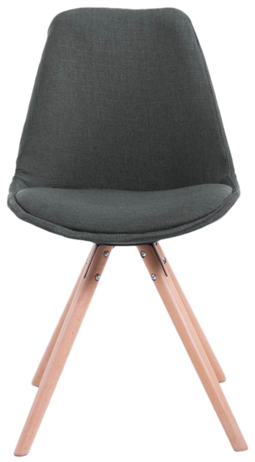 Lot de 4 Chaises de salle à manger Toulouse Tissu Pieds ronds bois