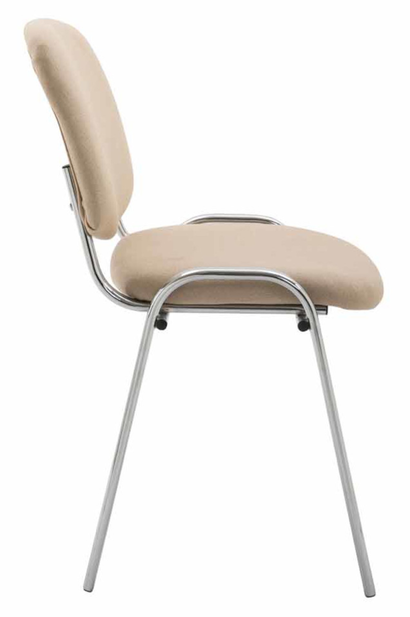 Lot de 4 Chaises de visiteur Ken en tissu avec Pieds en métal aspect chromé