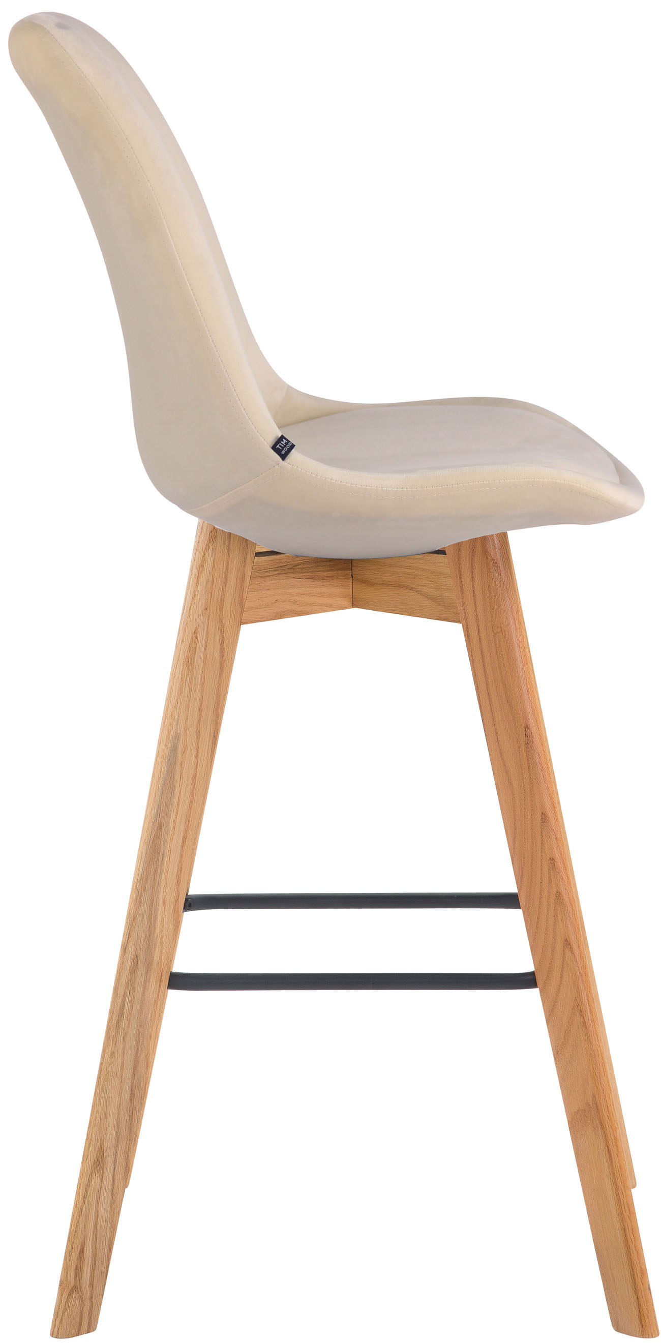 Lot de 2 tabourets de bar Metz en velours Pieds en bois
